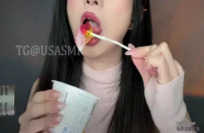 皖皖该睡觉啦_涩涩长舌合集_4.25棒棒糖蘸酸奶