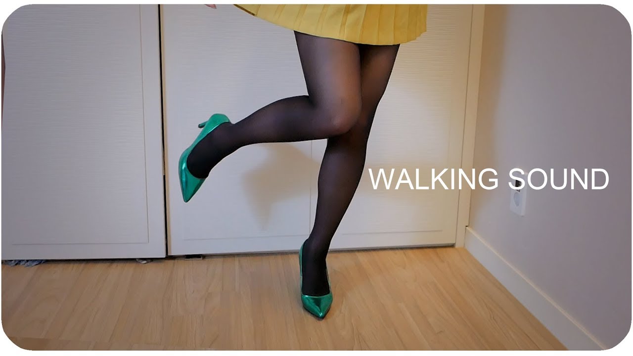 真正的步行！！光着脚走路和高跟鞋的声音