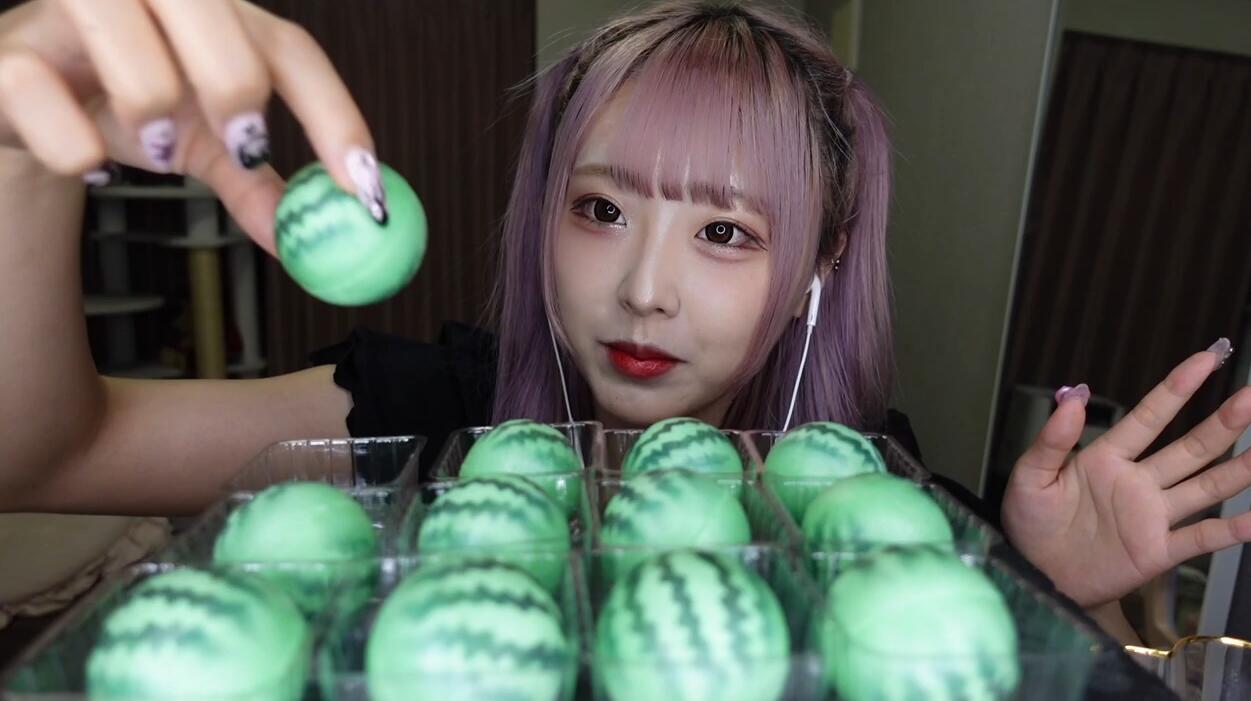 【ASMR】吃西瓜味的糖果【咀嚼声】