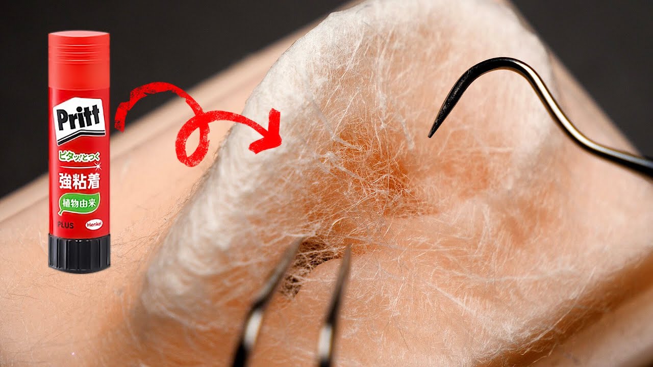 用胶棒在耳朵上贴上“神秘膜”然后撕下来的声音【睡觉用/挖耳勺】