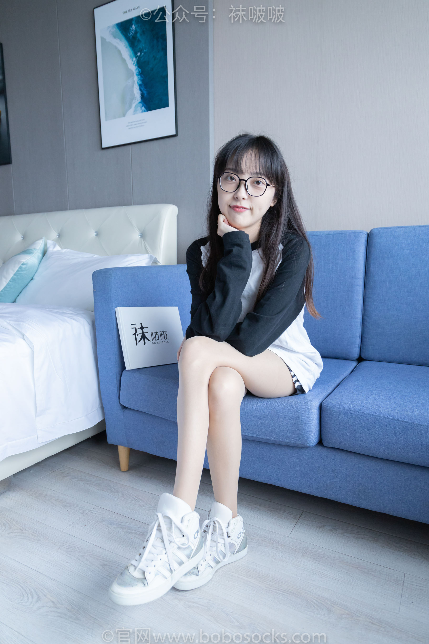 BoBoSocks袜啵啵 No.015 稚予-阿迪板鞋、白色短棉袜、肉丝_第4张