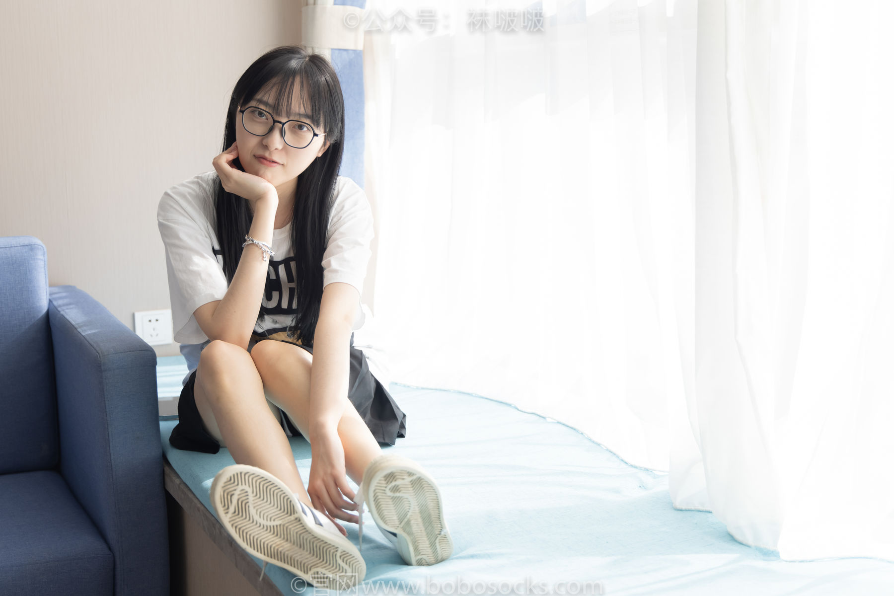 BoBoSocks袜啵啵 No.033 稚予-贝壳头、天鹅绒黑袜、天鹅绒白袜_第5张