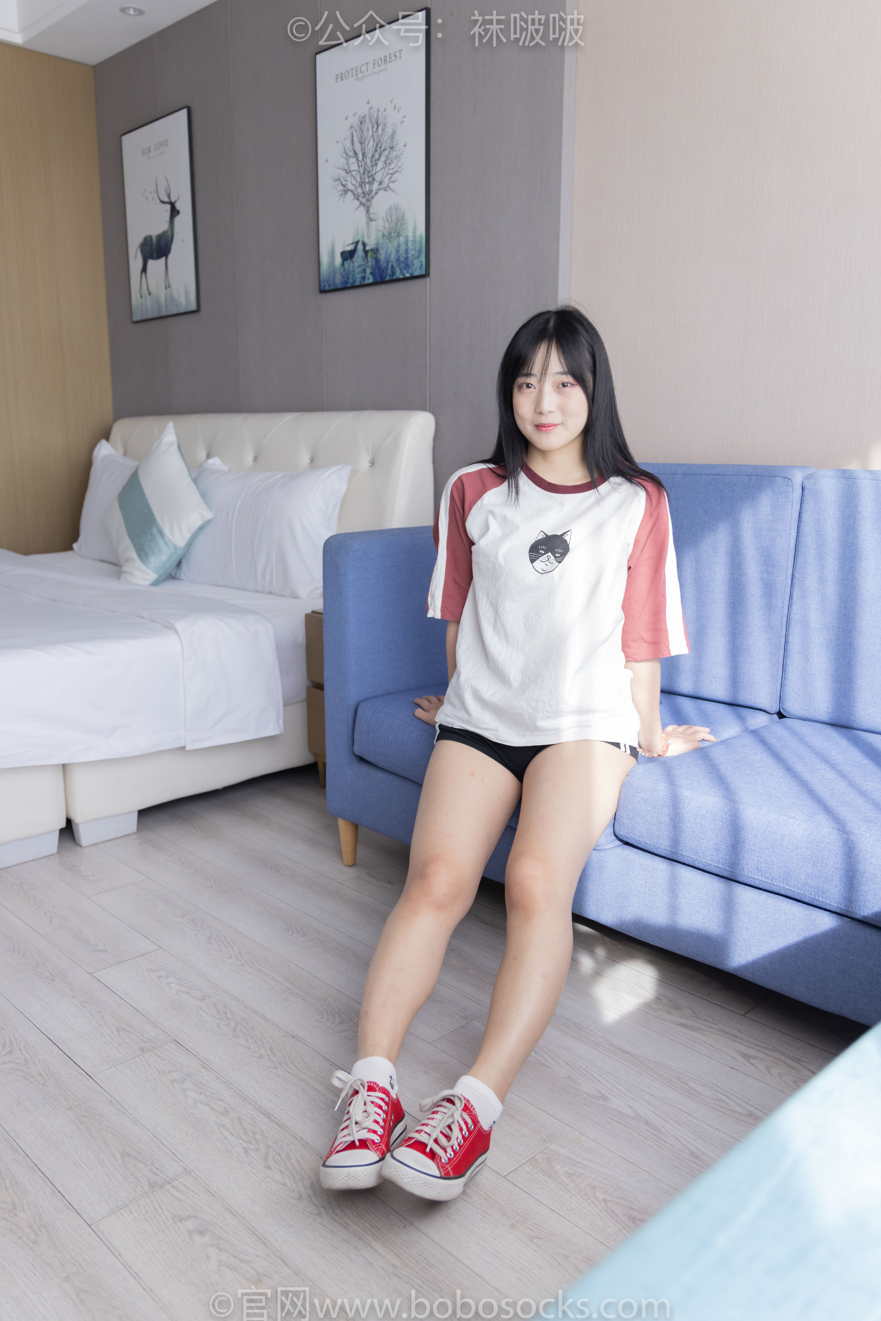 BoBoSocks袜啵啵 No.036 菠萝-帆布鞋、白棉袜、裸足_第3张