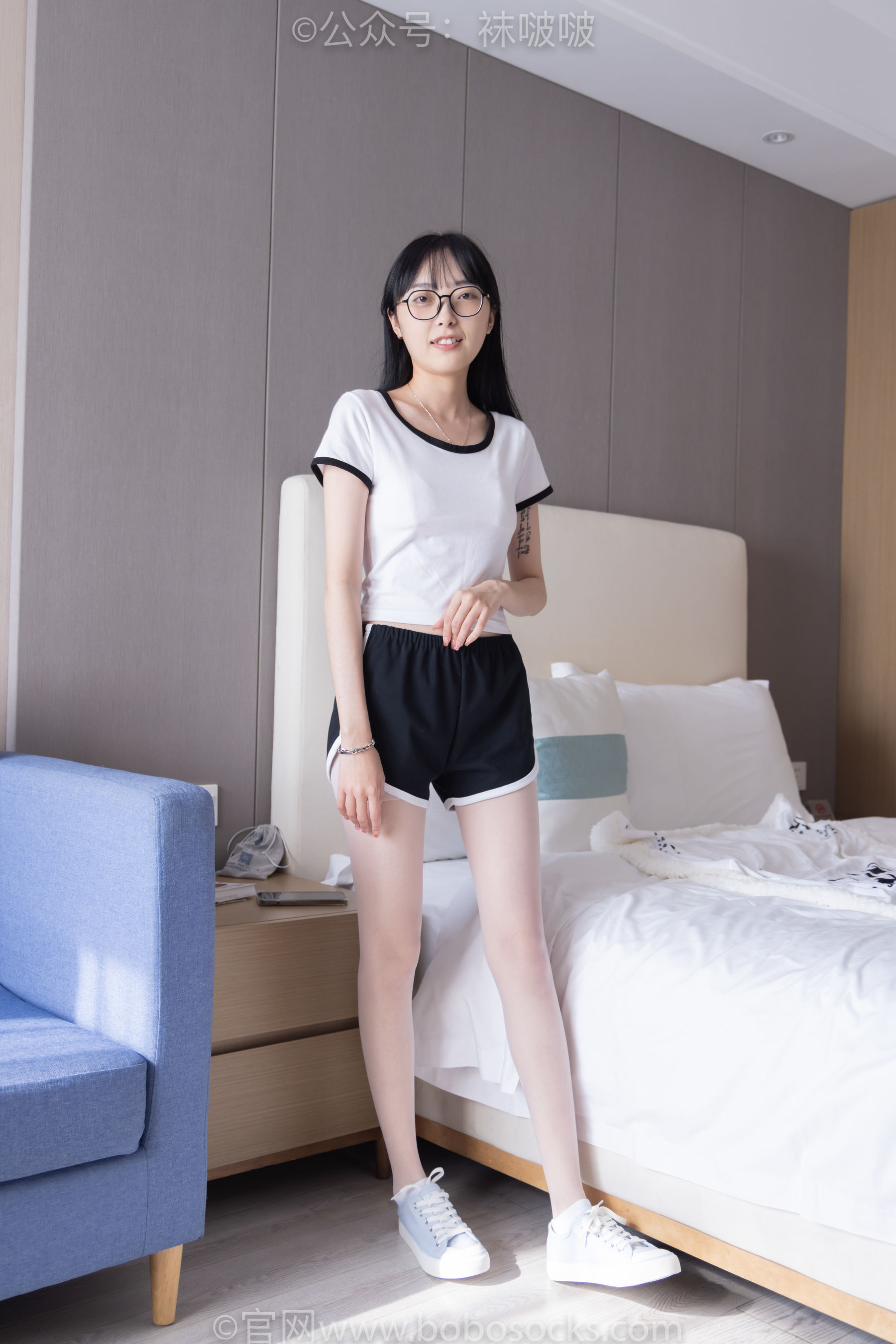 BoBoSocks袜啵啵 No.037 稚予-帆布鞋、短白棉袜、白丝_第2张