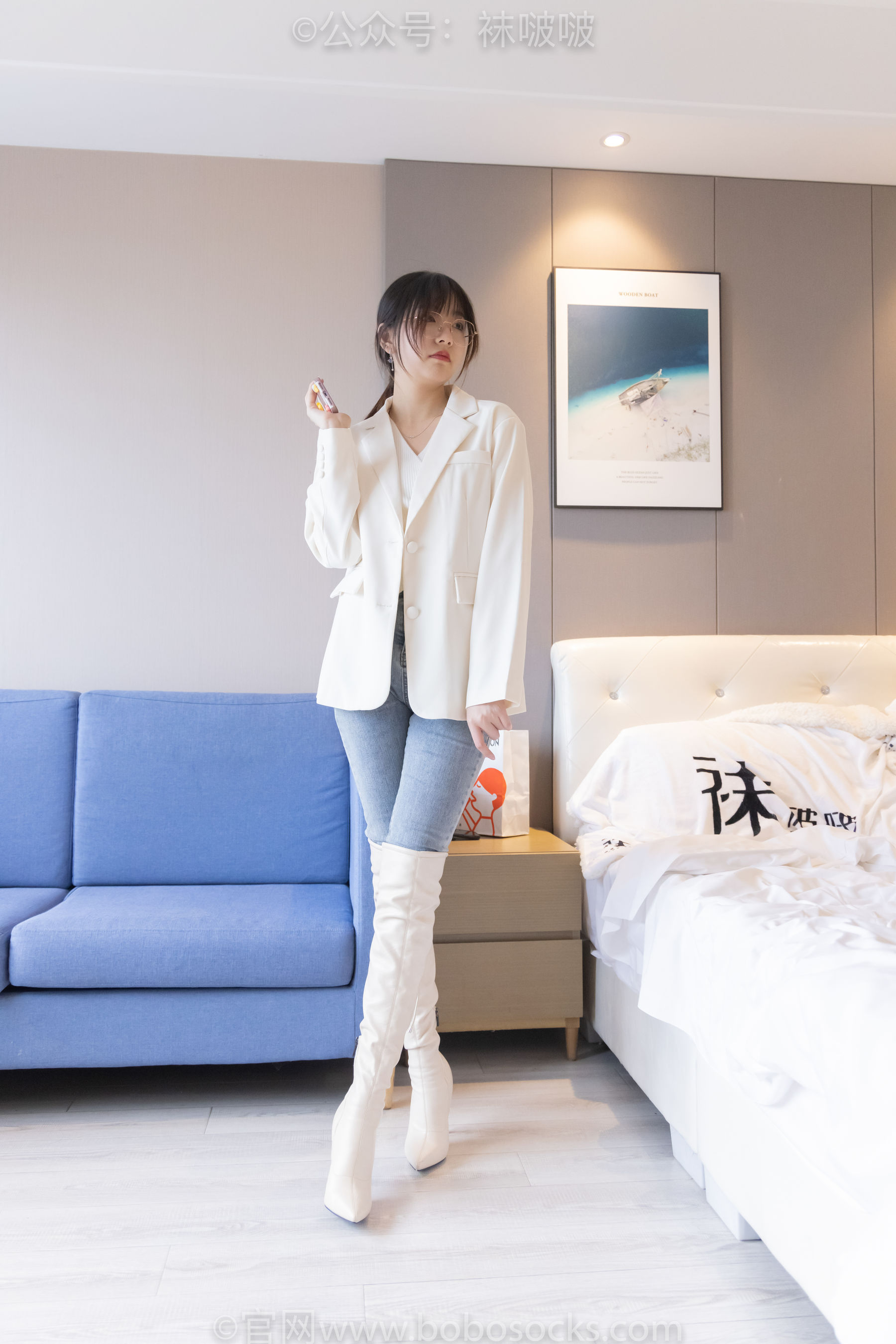 BoBoSocks袜啵啵 No.050 小甜豆-高跟长靴、白棉袜_第2张