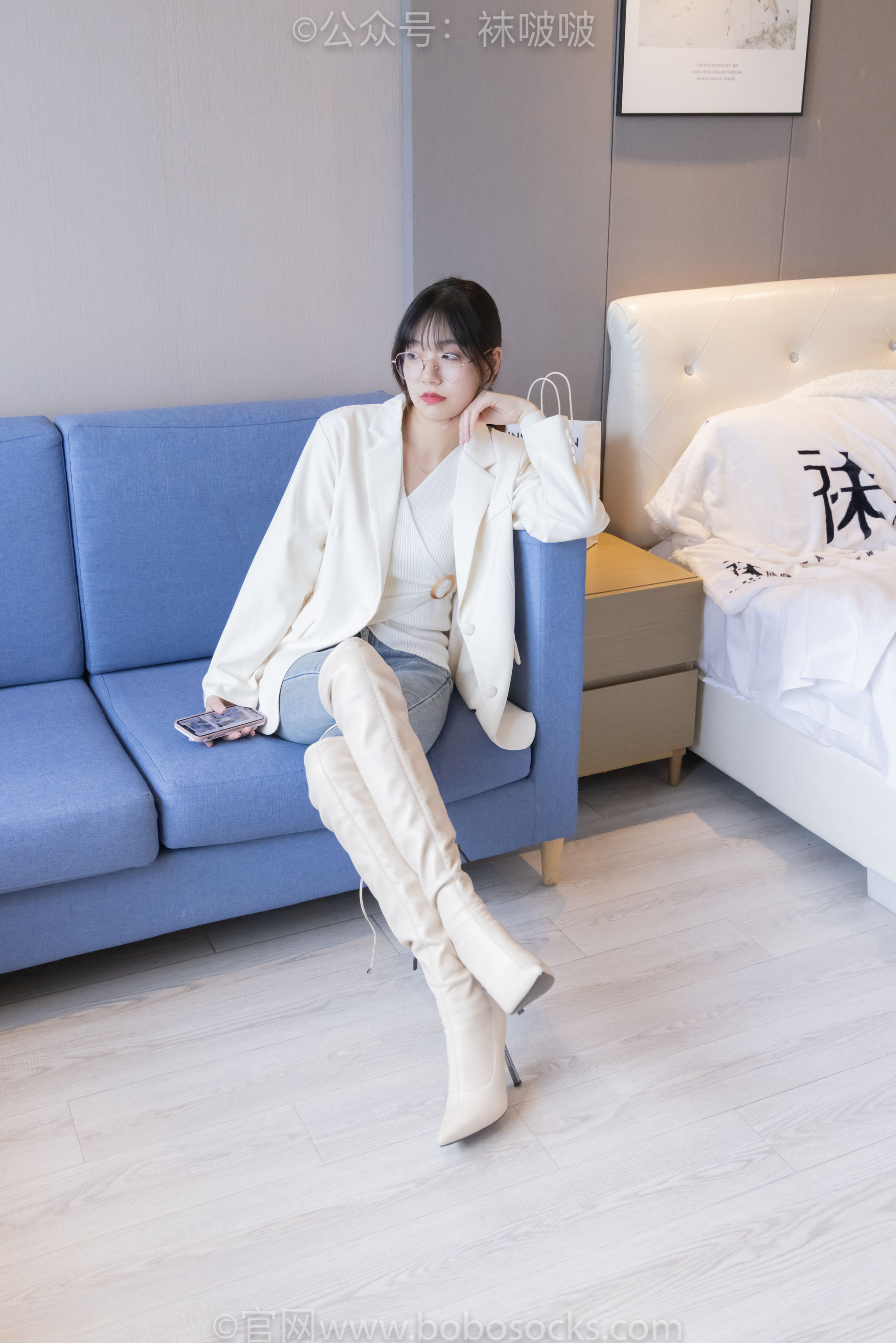 BoBoSocks袜啵啵 No.050 小甜豆-高跟长靴、白棉袜_第4张