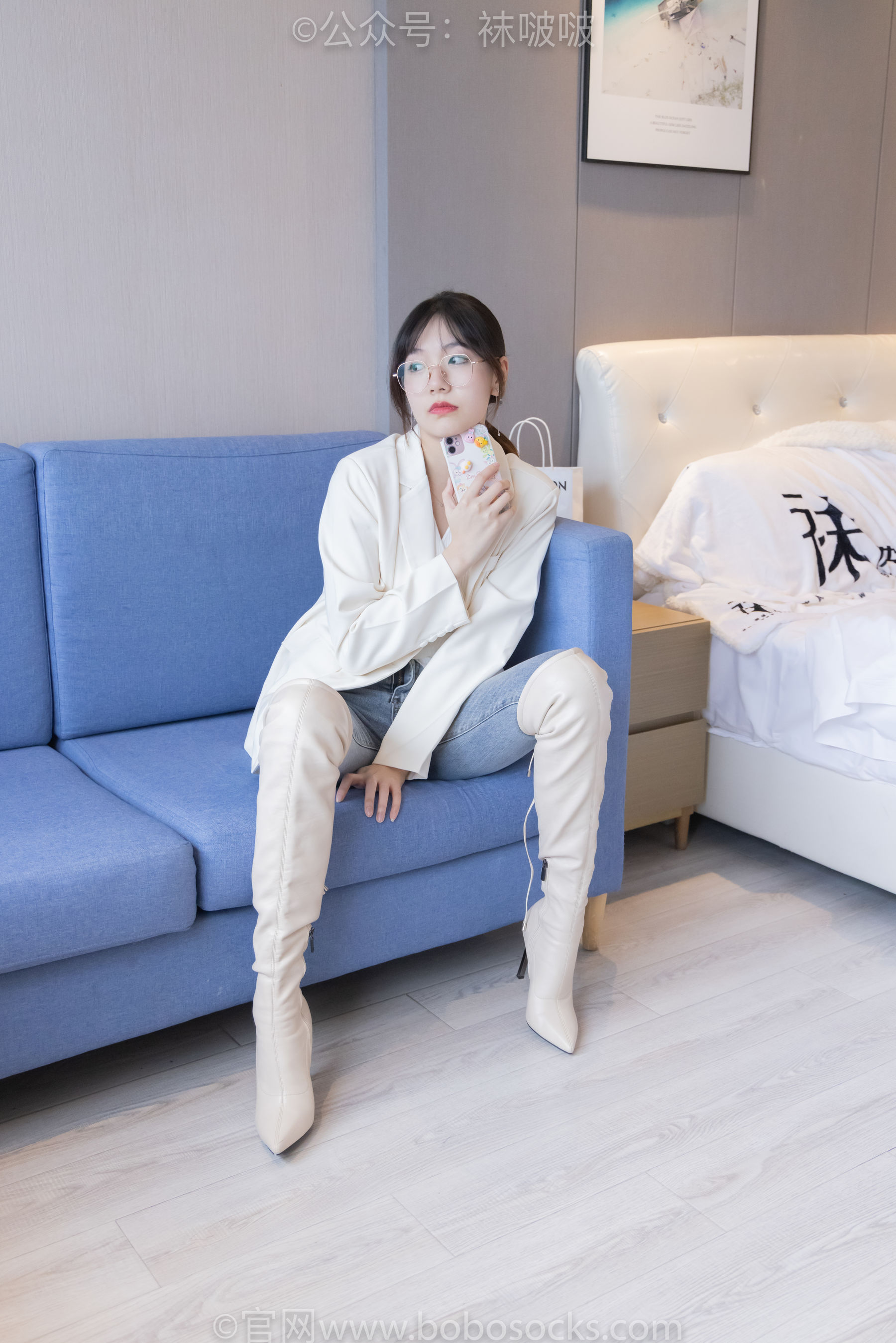 BoBoSocks袜啵啵 No.050 小甜豆-高跟长靴、白棉袜_第5张