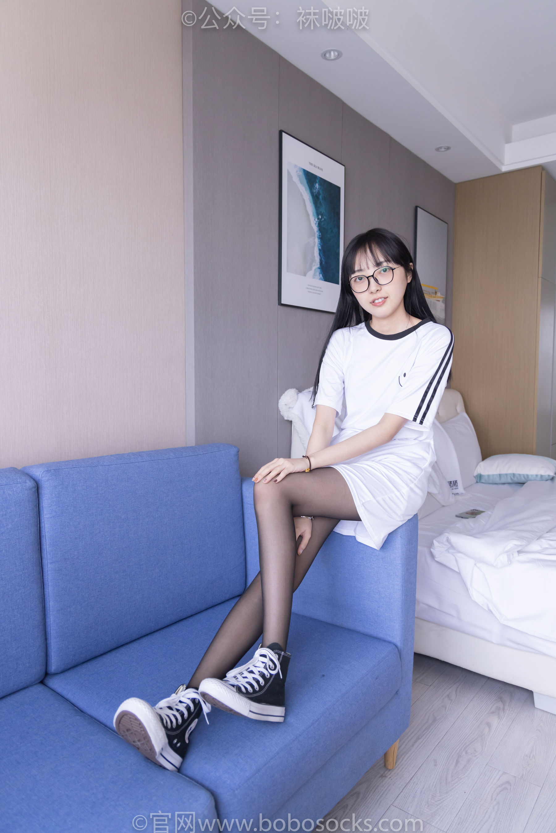 BoBoSocks袜啵啵 No.067 稚予-匡威帆布鞋、黑丝_第4张