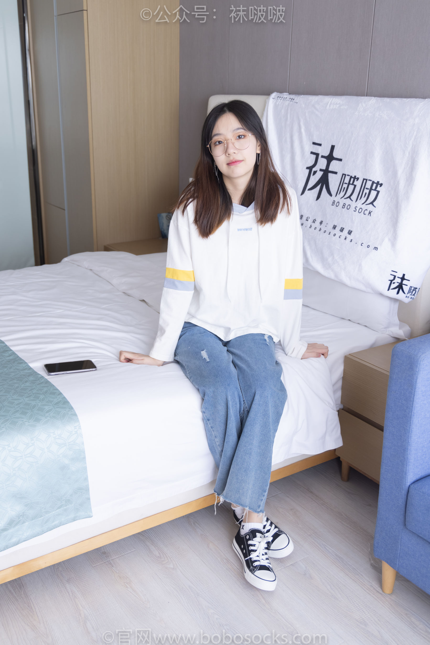 BoBoSocks袜啵啵 No.080 小甜豆-帆布鞋、白棉袜、肉丝_第1张