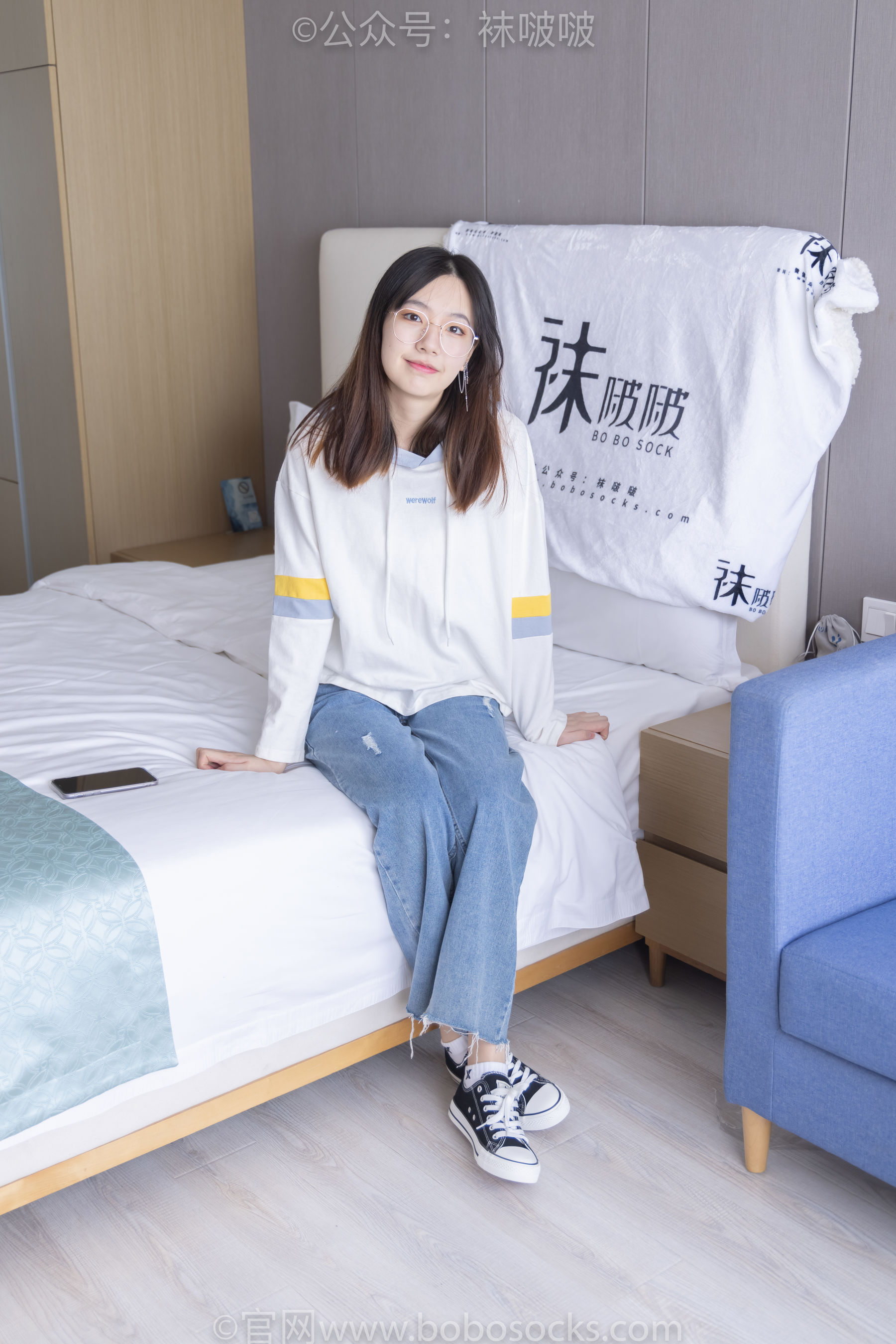 BoBoSocks袜啵啵 No.080 小甜豆-帆布鞋、白棉袜、肉丝_第2张