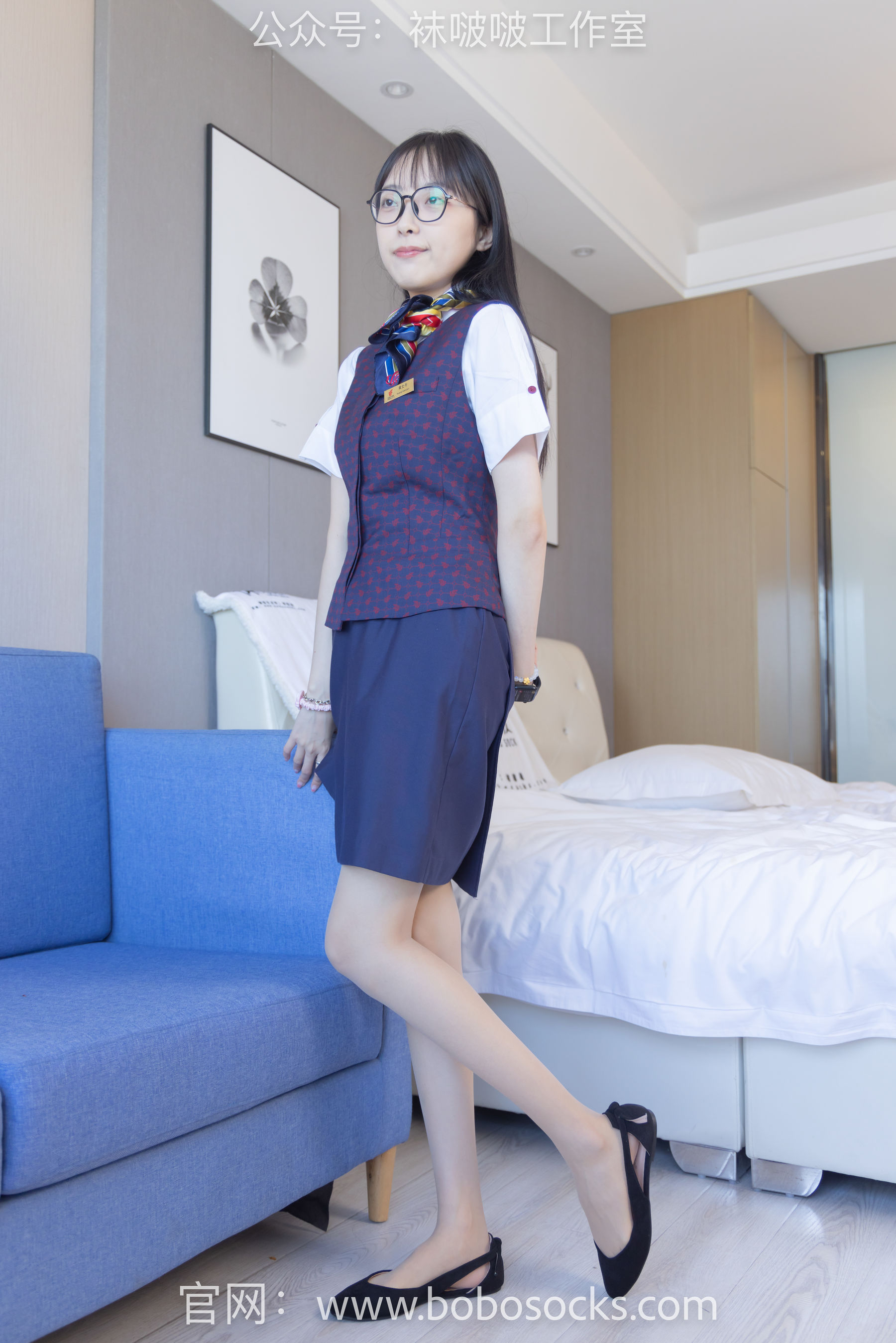 BoBoSocks袜啵啵 No.115 稚予-平底鞋、肉丝、空姐制服_第5张