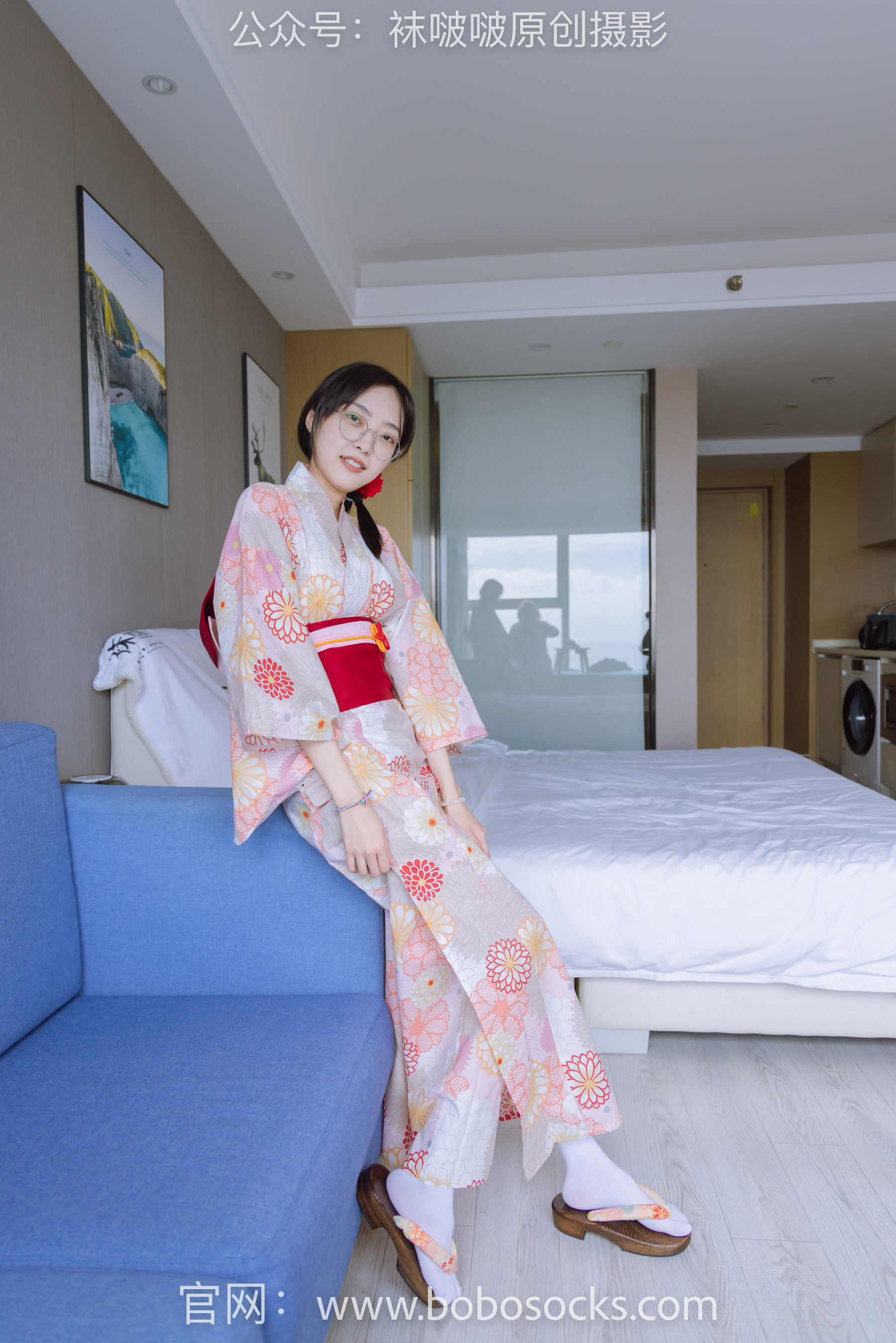 BoBoSocks袜啵啵 No.137 稚予-木屐、分指白棉袜、裸足、和风浴衣_第1张