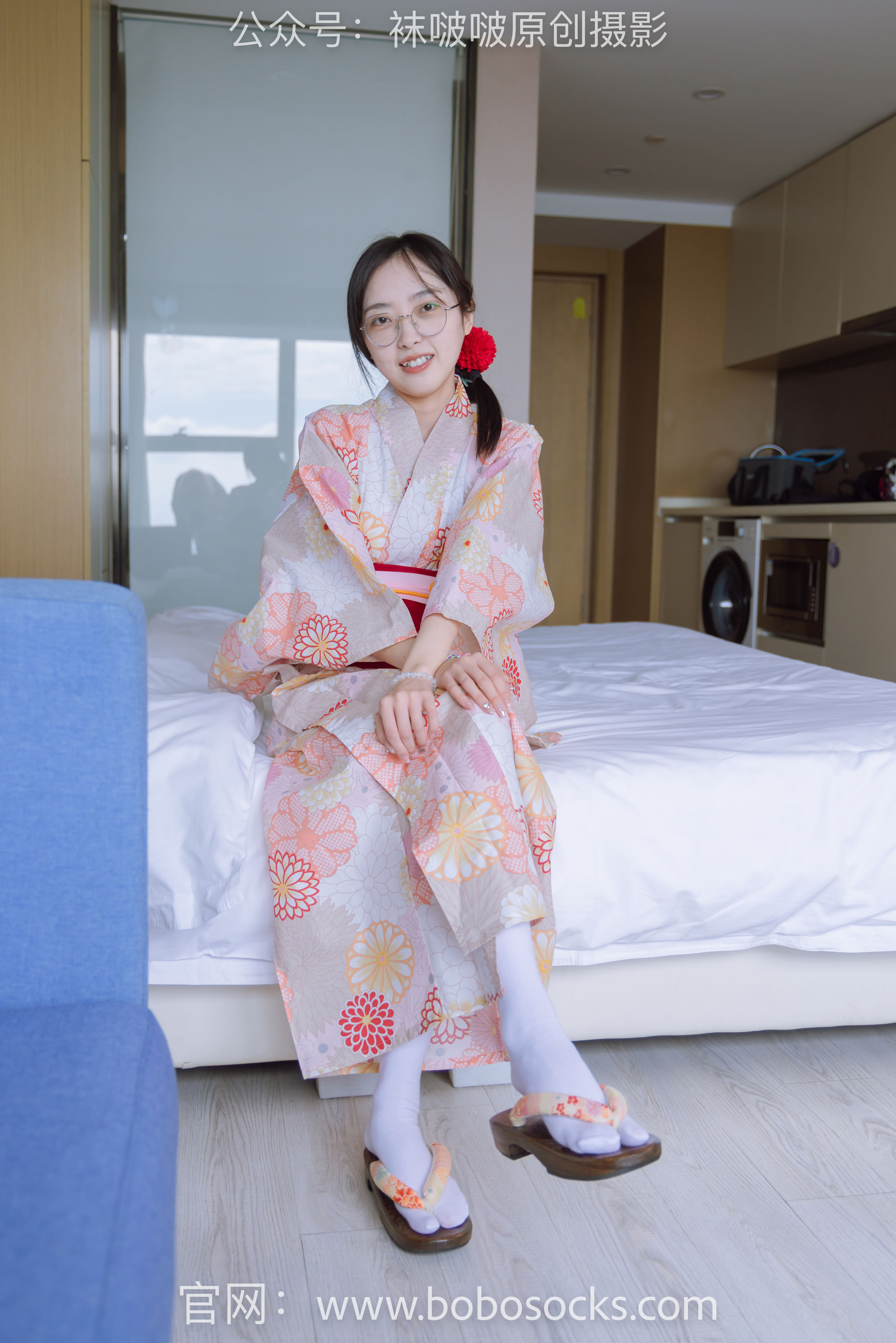 BoBoSocks袜啵啵 No.137 稚予-木屐、分指白棉袜、裸足、和风浴衣_第2张