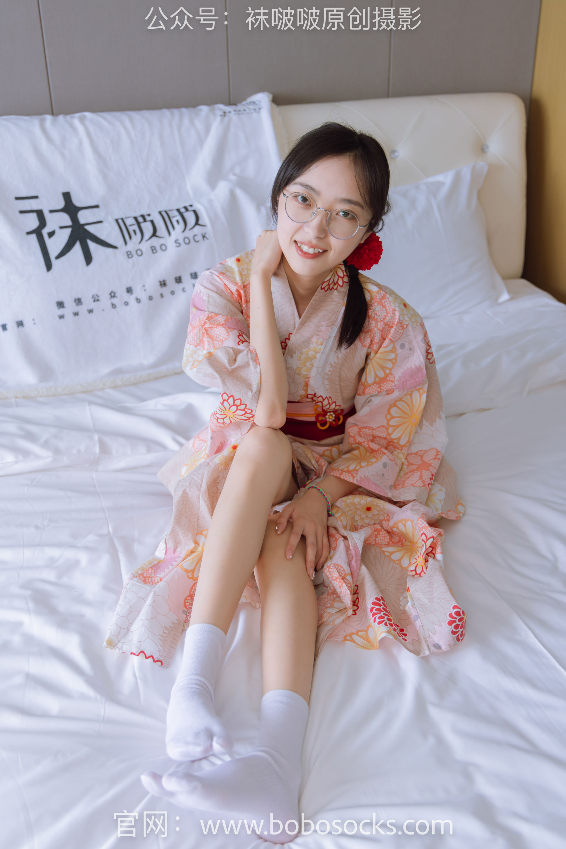 BoBoSocks袜啵啵 No.137 稚予-木屐、分指白棉袜、裸足、和风浴衣_第3张