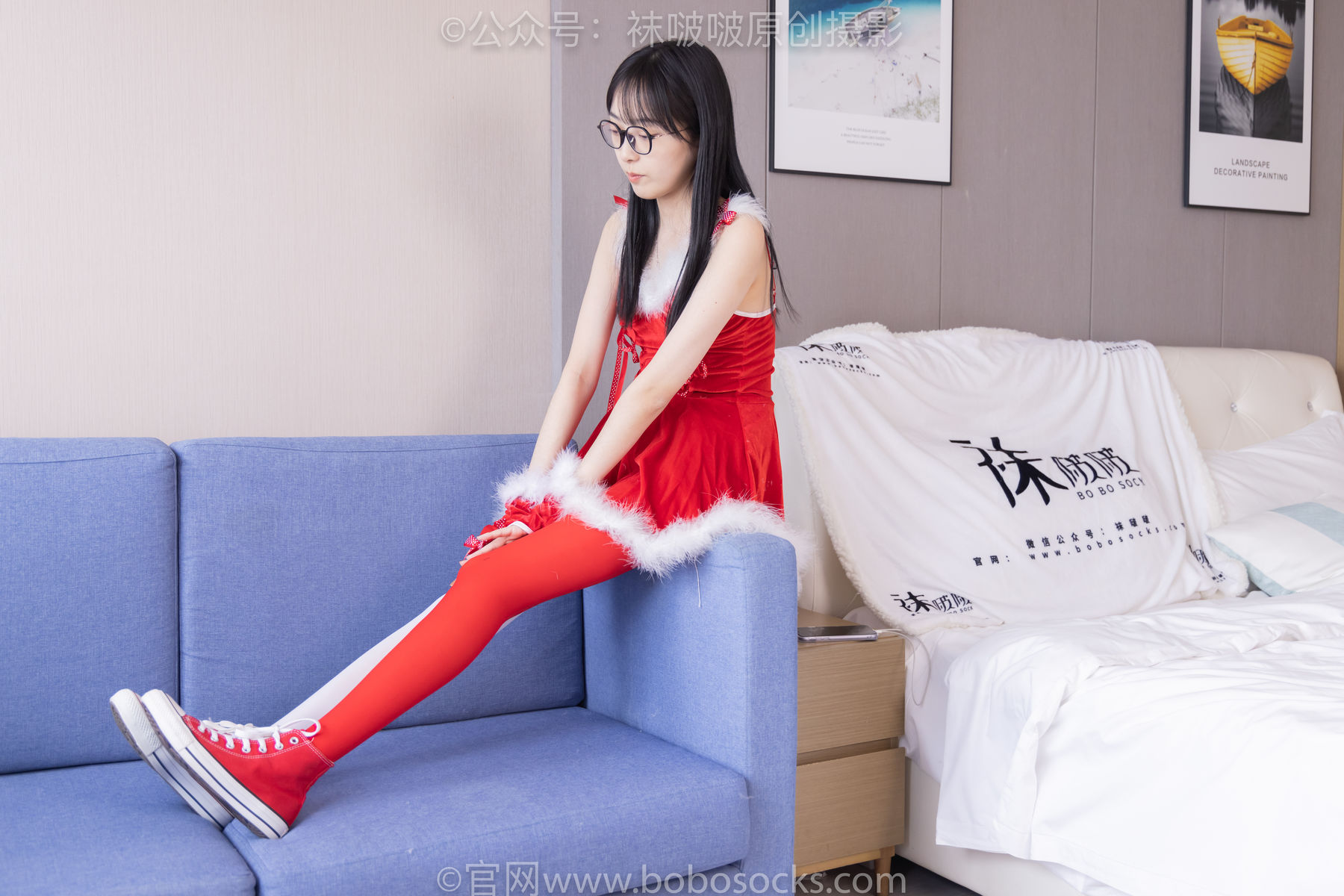 BoBoSocks袜啵啵 No.152 稚予-圣诞服、帆布鞋、厚白丝、厚红丝_第2张