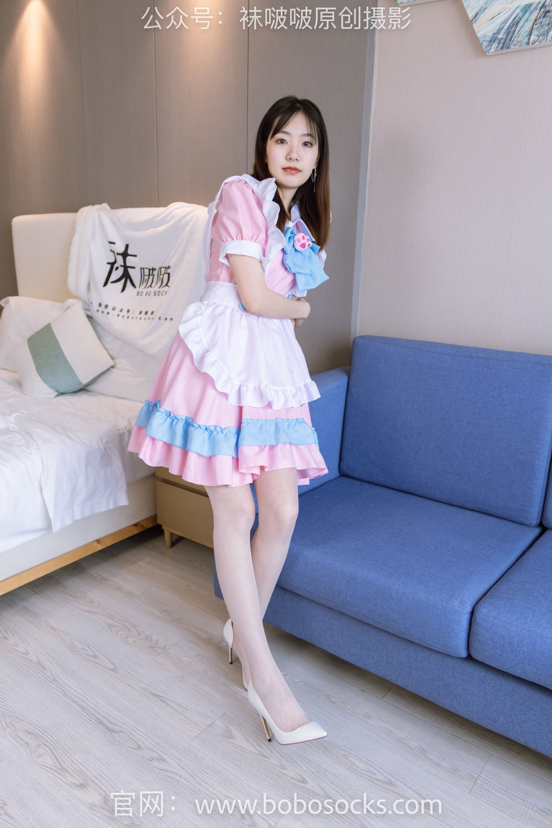 BoBoSocks袜啵啵 No.154 小甜豆-两双高跟鞋、珠光白丝、女仆装_第2张