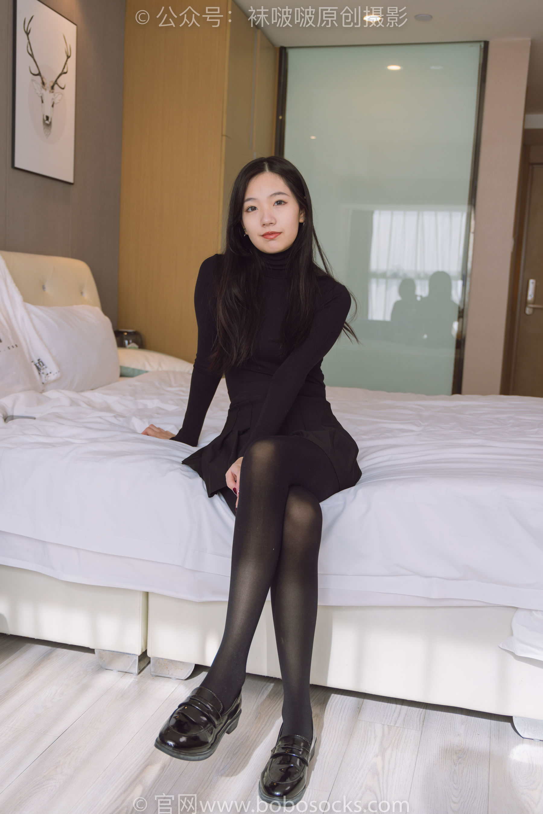 BoBoSocks袜啵啵 No.184 小甜豆-黑皮鞋、厚黑丝_第1张