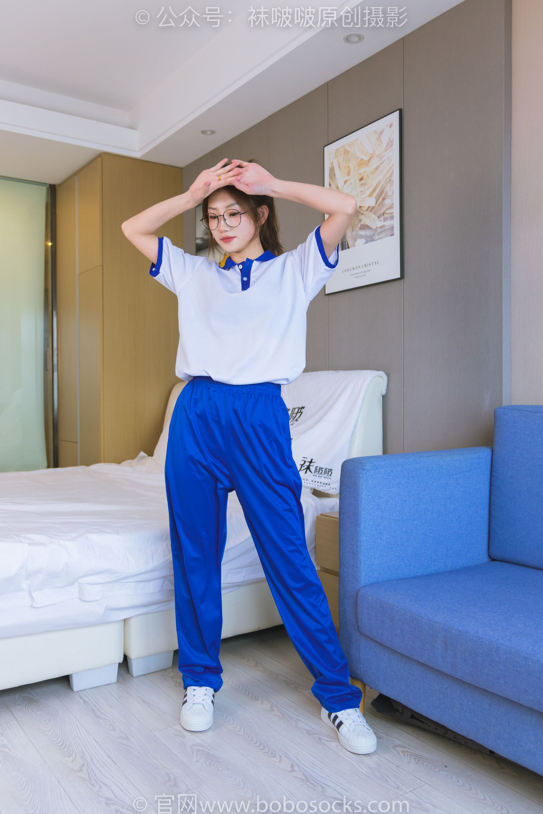 BoBoSocks袜啵啵 No.193 小沫-贝壳头板鞋、白棉袜、肉丝、校服裤里丝_第2张