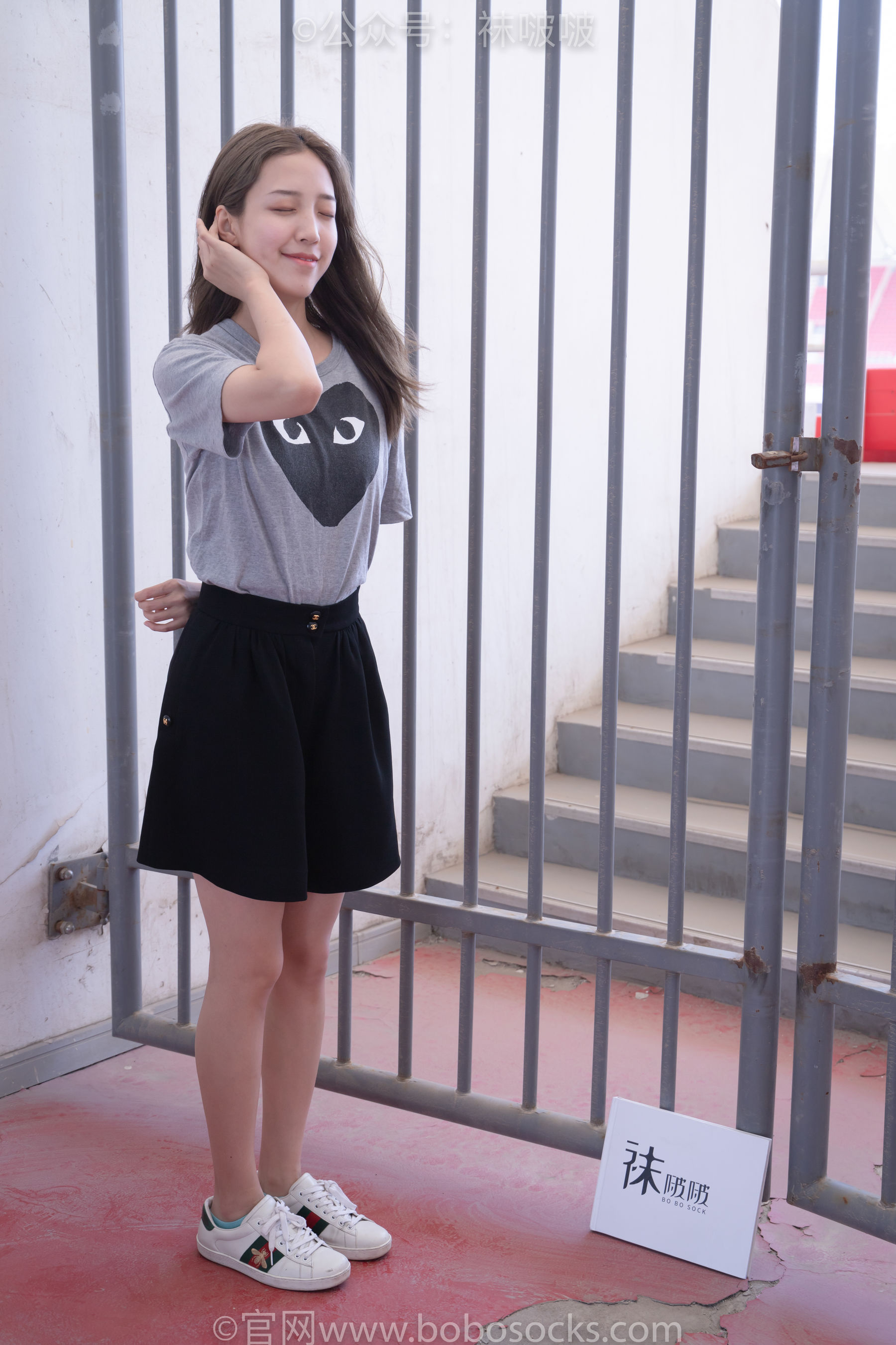 BoBoSocks袜啵啵 积分限定作品006 泡芙-板鞋、天蓝色短棉袜、裸足_第5张