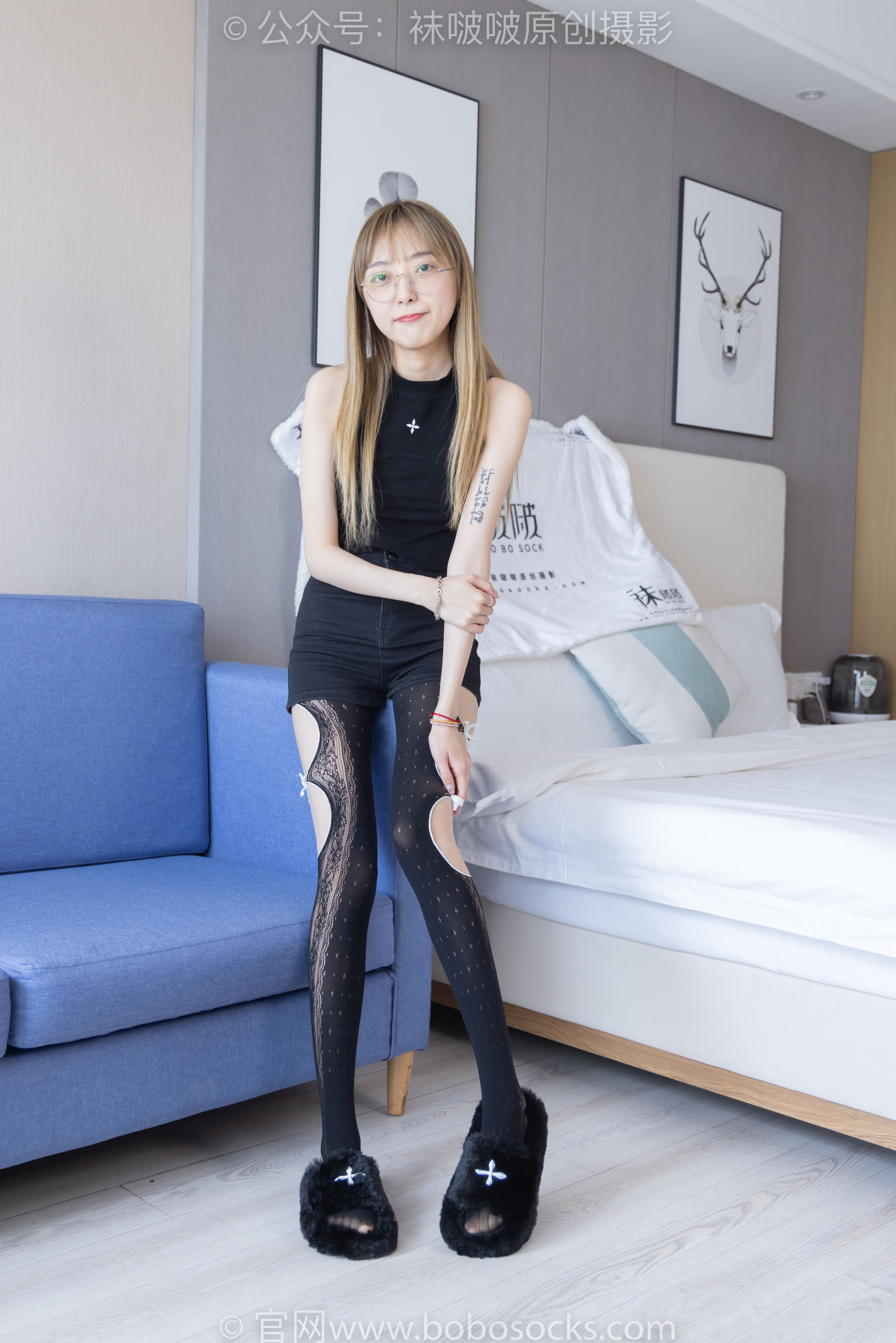BoBoSocks袜啵啵 No.219 稚予-板鞋、拖鞋、厚黑丝、蕾丝黑丝_第1张