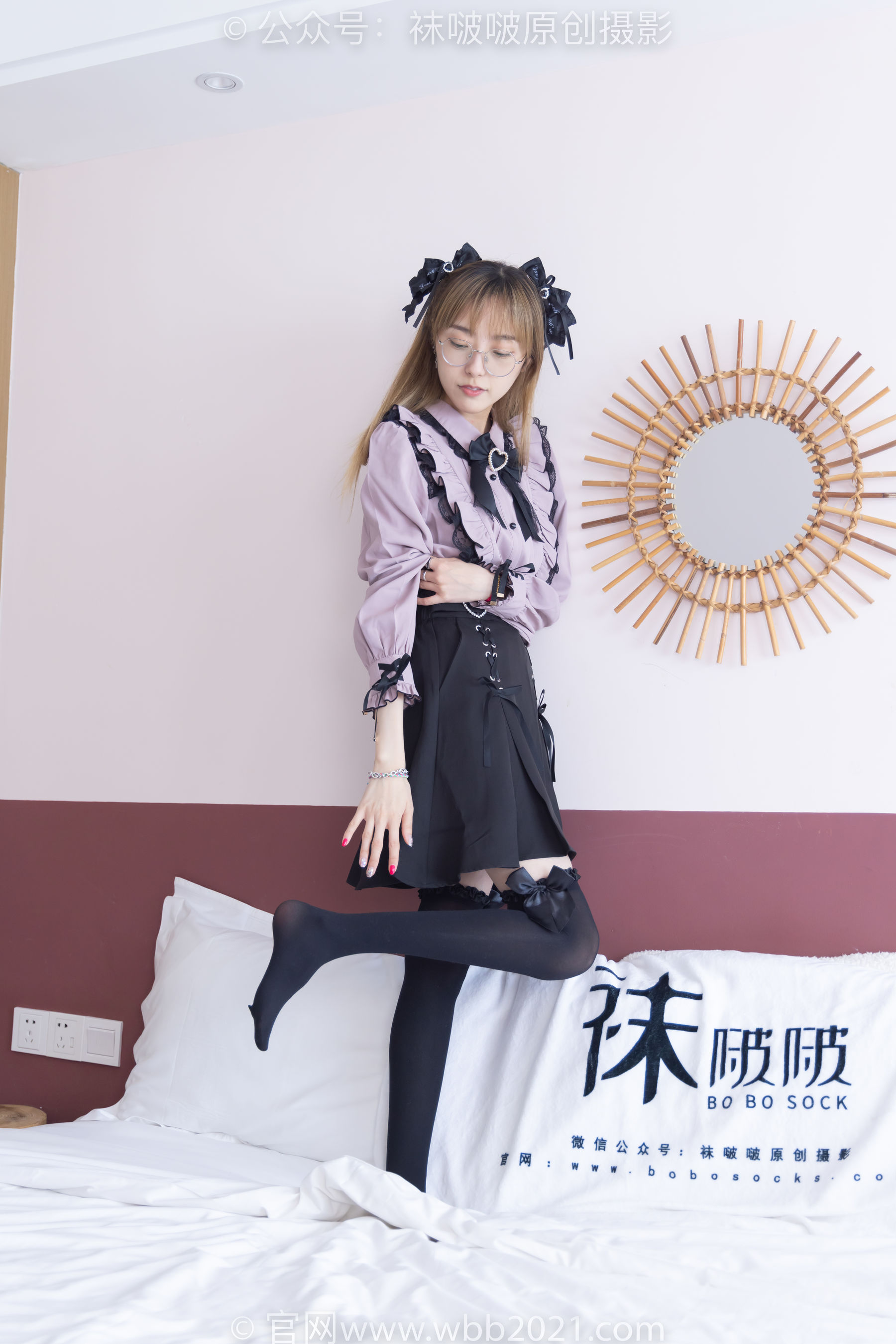 BoBoSocks袜啵啵 No.247 稚予 -皮鞋、黑丝大腿袜、地雷系女友_第2张