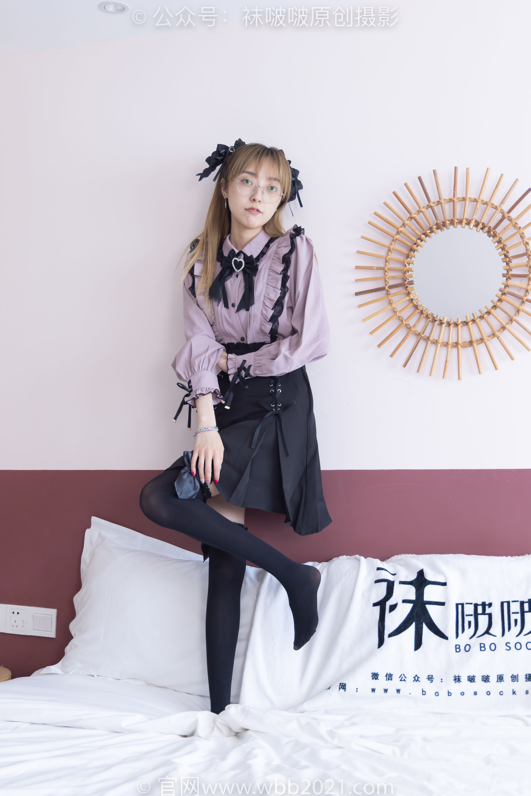 BoBoSocks袜啵啵 No.247 稚予 -皮鞋、黑丝大腿袜、地雷系女友_第3张