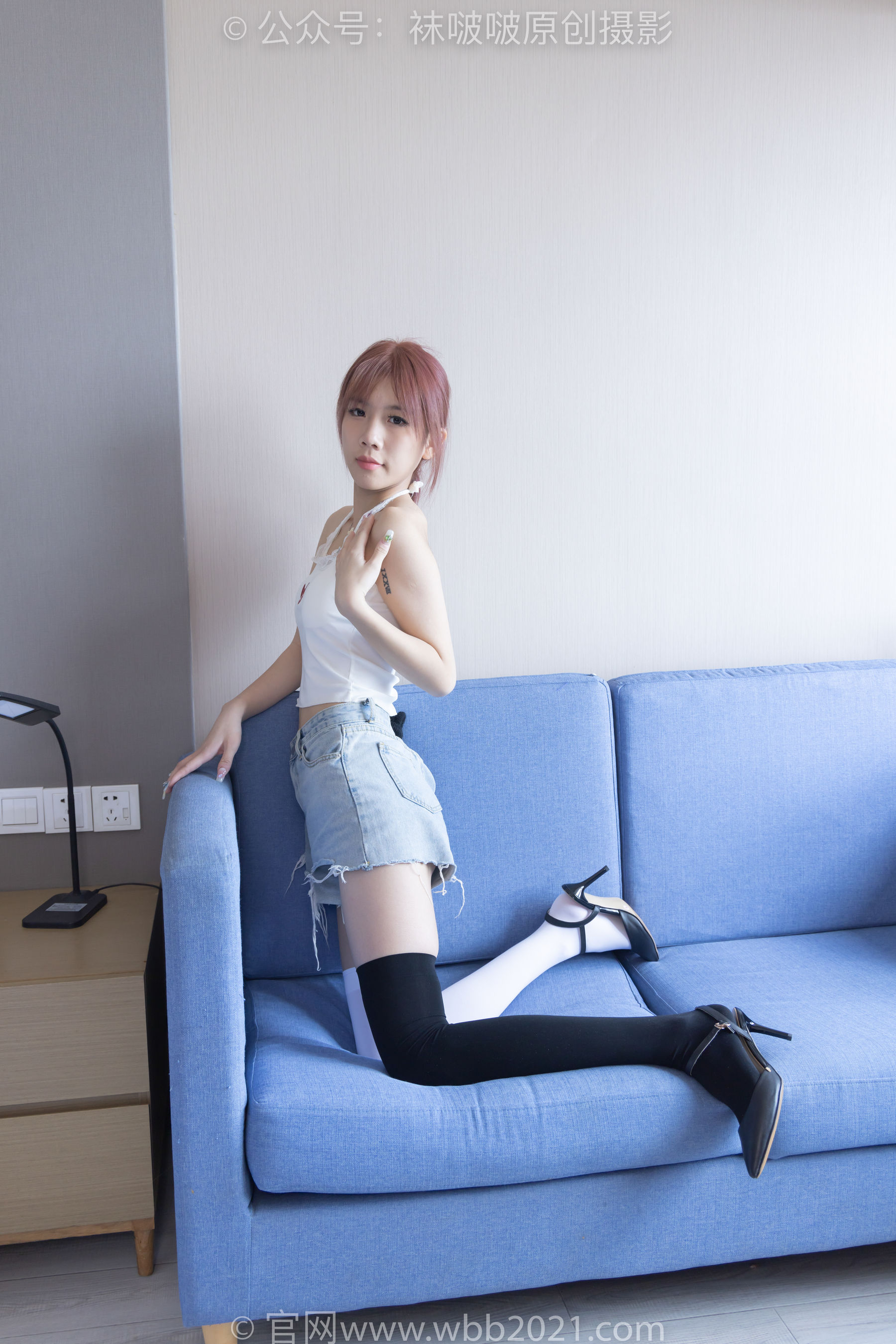 BoBoSocks袜啵啵 No.264 果冻 -高跟鞋、贝壳头板鞋、黑丝大腿袜、白丝大腿袜_第4张