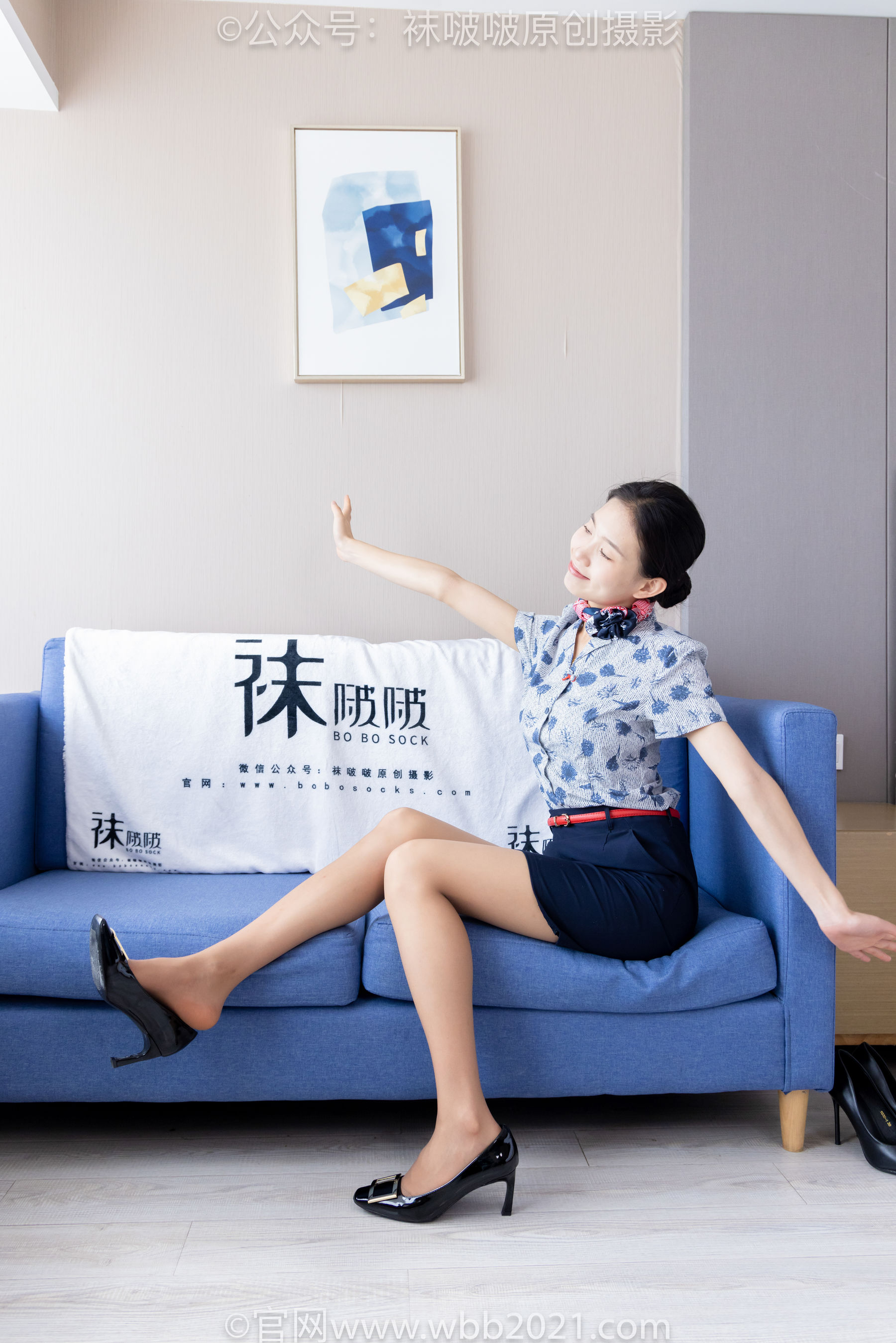 BoBoSocks袜啵啵 No.334 芝士 -东航制服、两双高跟鞋、薄肉丝、薄灰丝_第3张