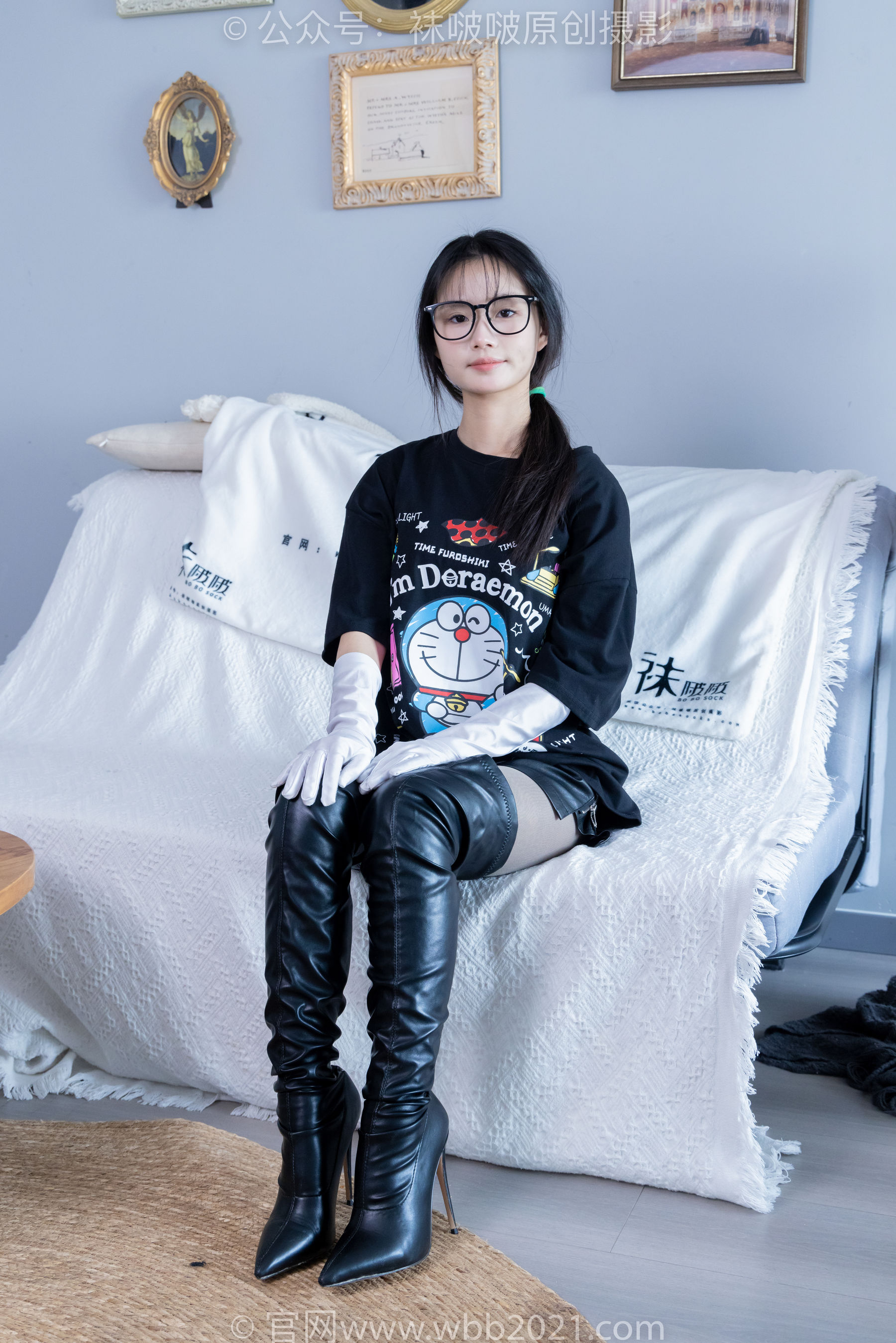 BoBoSocks袜啵啵 No.343 甜甜圈 -高跟长靴、黑丝打底、肉丝_第1张