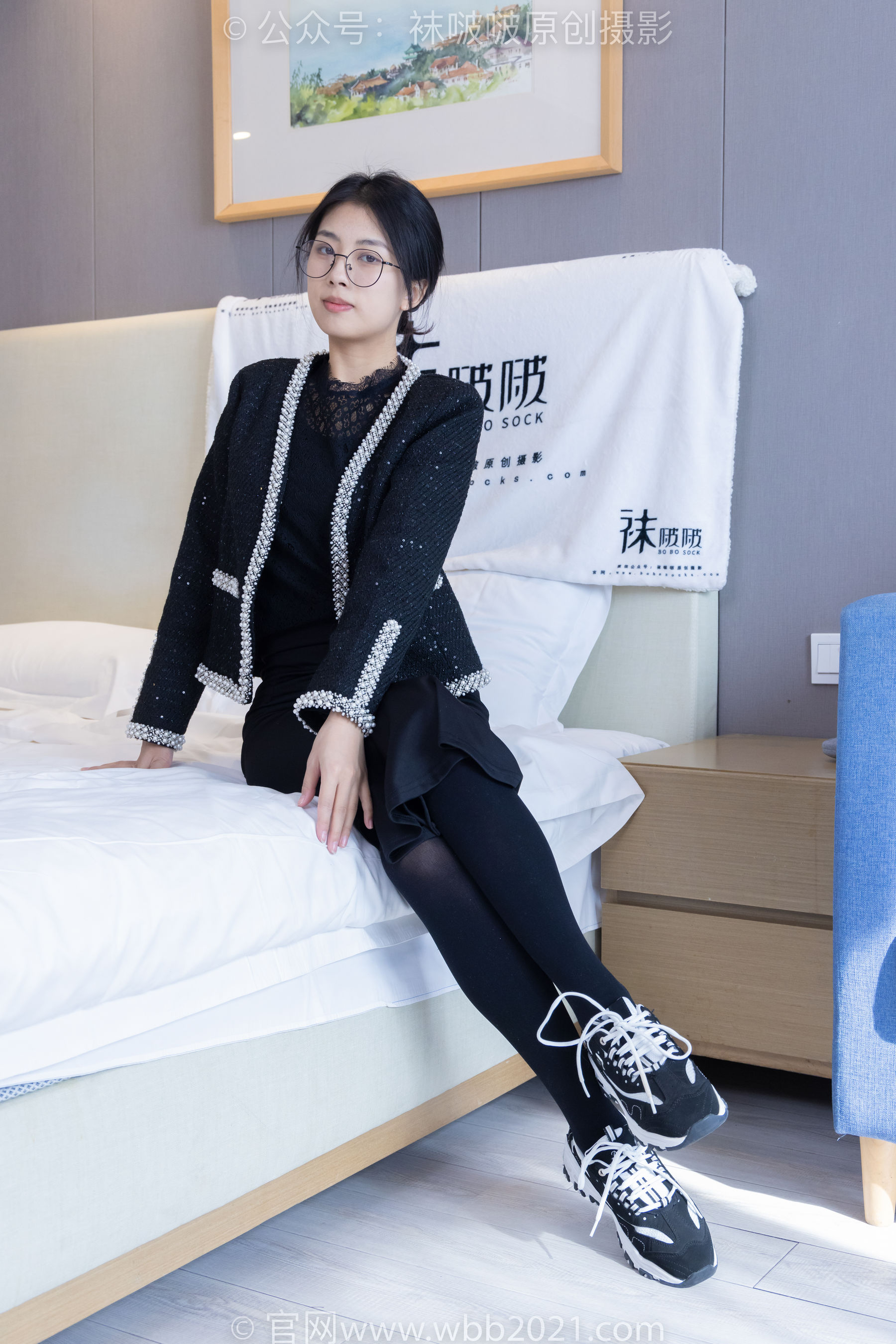 BoBoSocks袜啵啵 No.378 奶油 -短靴、运动鞋、厚黑丝、厚灰丝_第4张