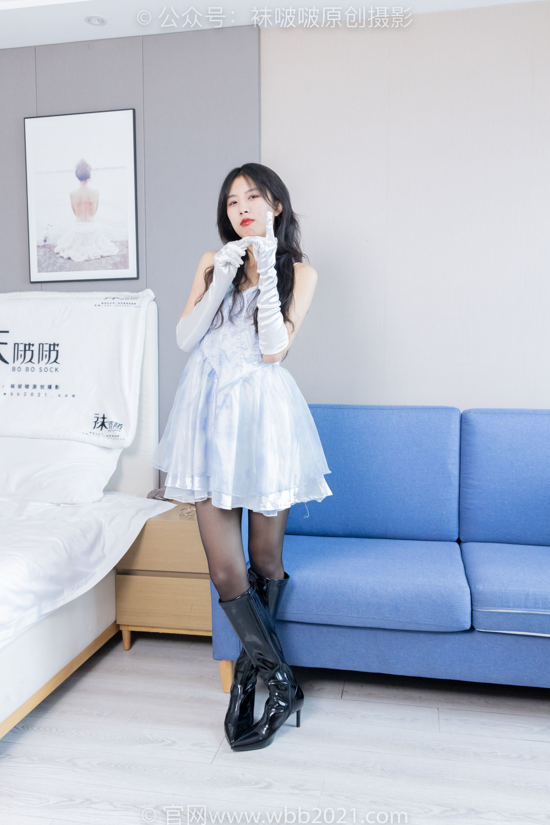 BoBoSocks袜啵啵 No.427 奶油 -两双长靴、黑丝_第1张