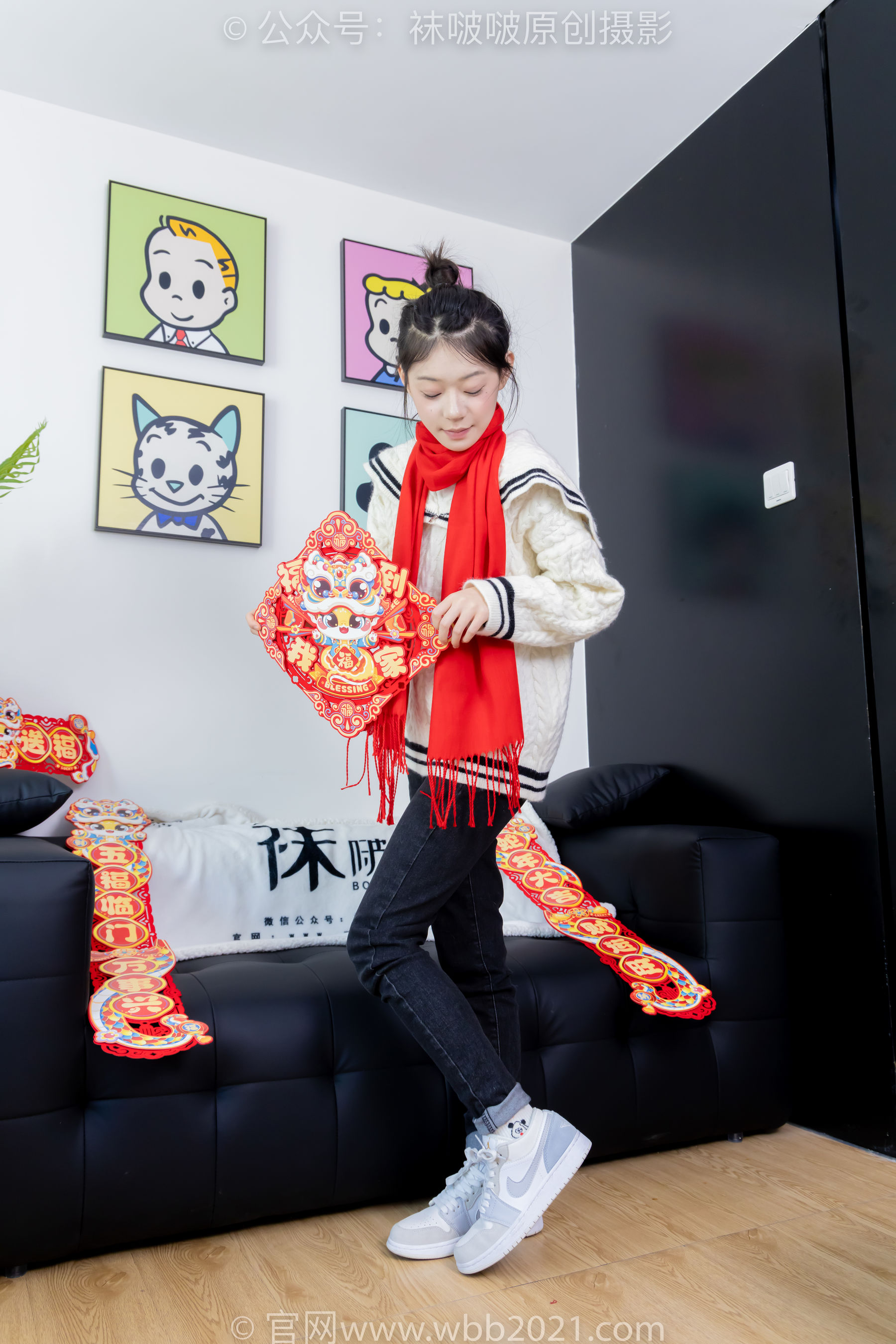 BoBoSocks袜啵啵 No.481 糯米 - 板鞋、白棉袜、裸足、对联迎新春，半脱袜子剧情_第2张