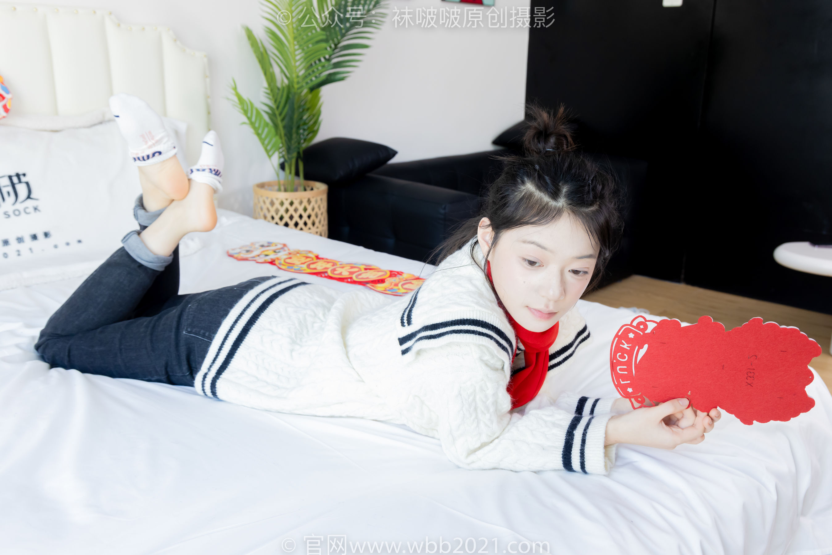 BoBoSocks袜啵啵 No.481 糯米 - 板鞋、白棉袜、裸足、对联迎新春，半脱袜子剧情_第5张