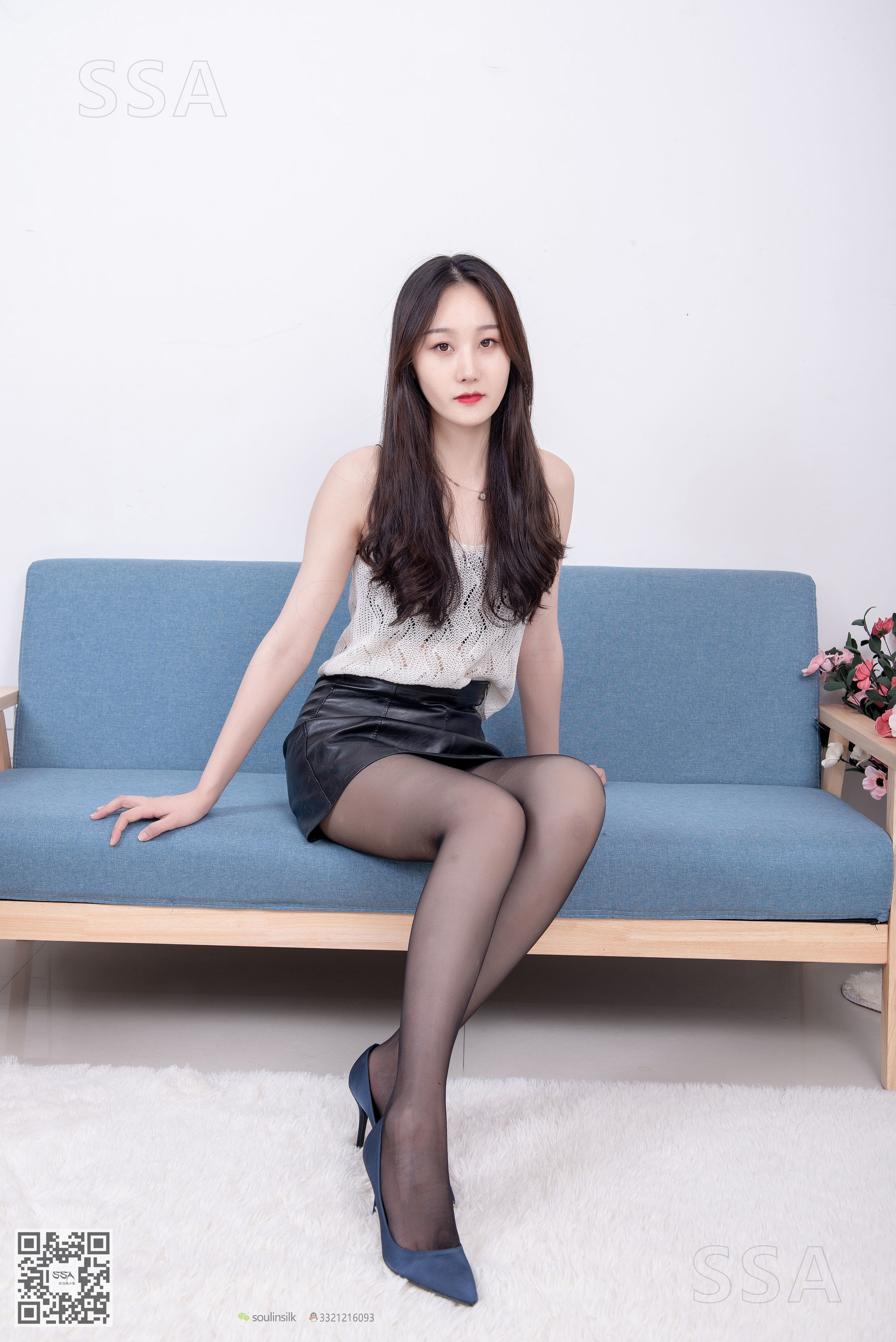 [SSA丝社]超清写真 No.173 瑶瑶 皮裙黑丝_第1张