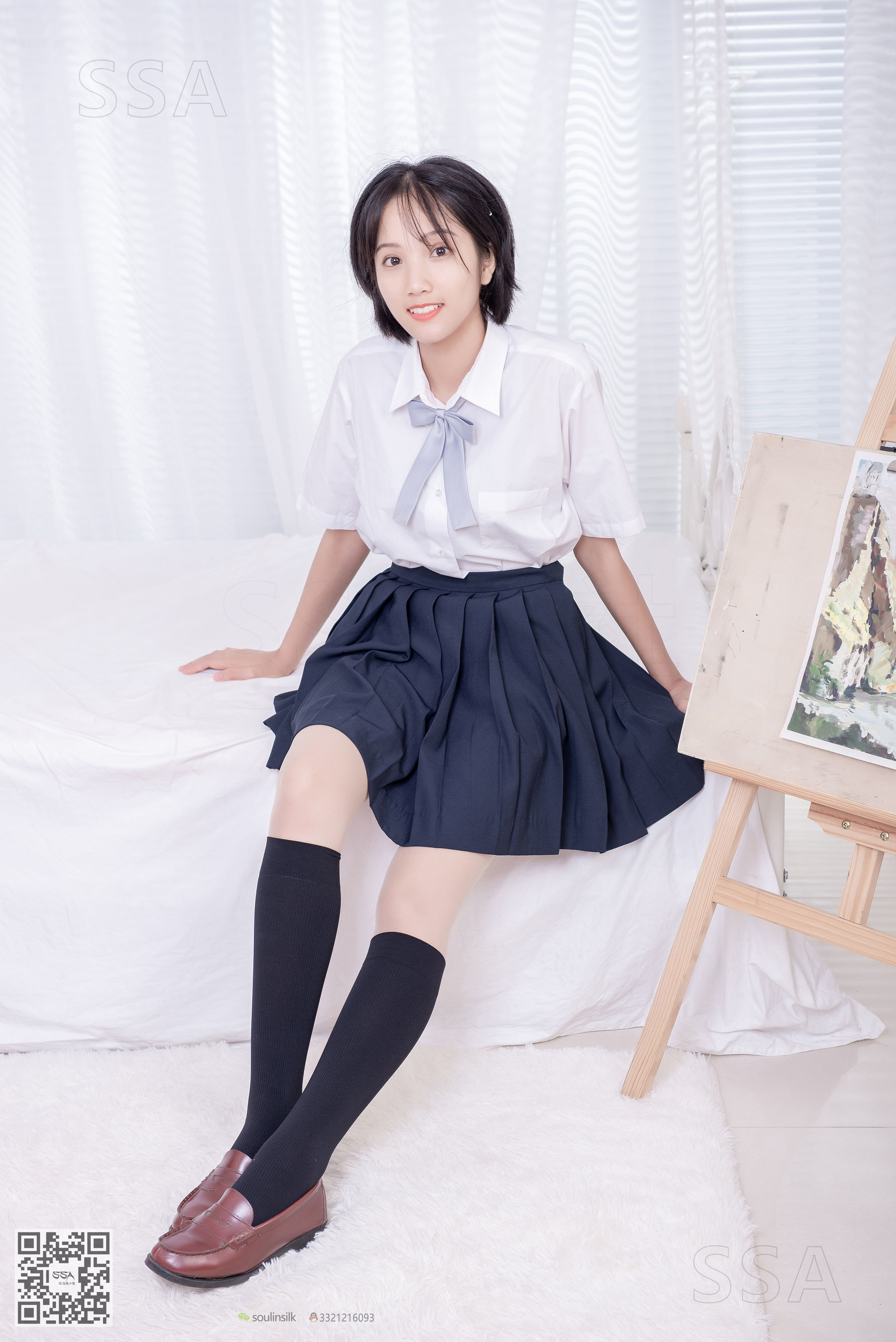[SSA丝社]超清写真 No.181 小佩 酒窝少女JK制服肉丝黑袜_第1张