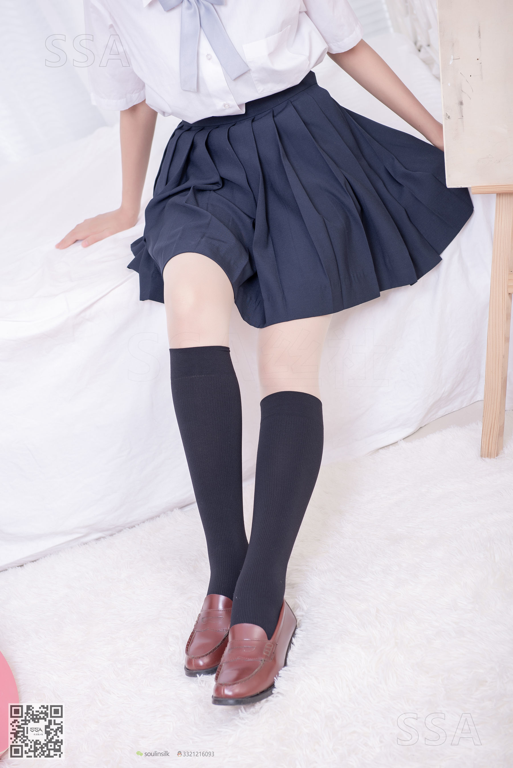 [SSA丝社]超清写真 No.181 小佩 酒窝少女JK制服肉丝黑袜_第2张