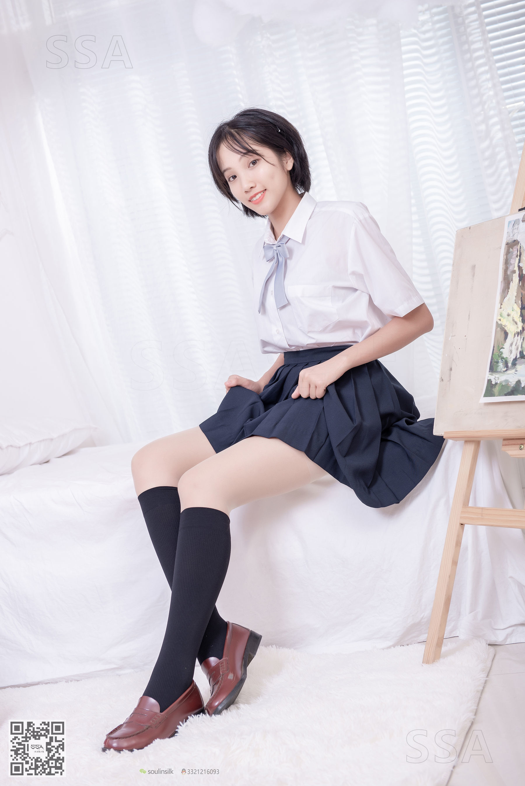 [SSA丝社]超清写真 No.181 小佩 酒窝少女JK制服肉丝黑袜_第5张