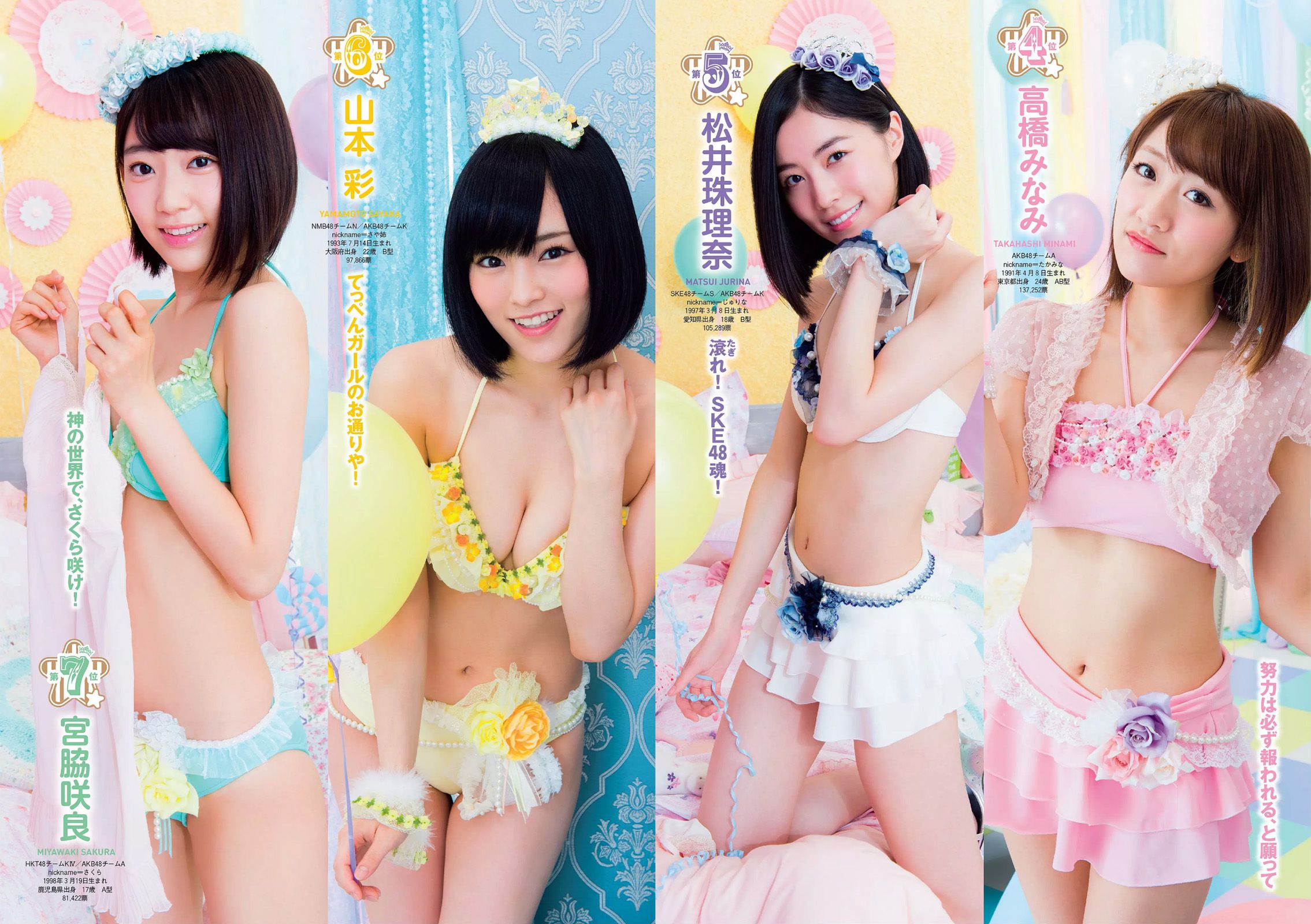 AKB48 三原勇希 松川佑依子 紗綾 岸明日香 松井玲奈 青山ひかる 寺田御子 [Weekly Playboy] 2015年No.33 写真杂志_第4张