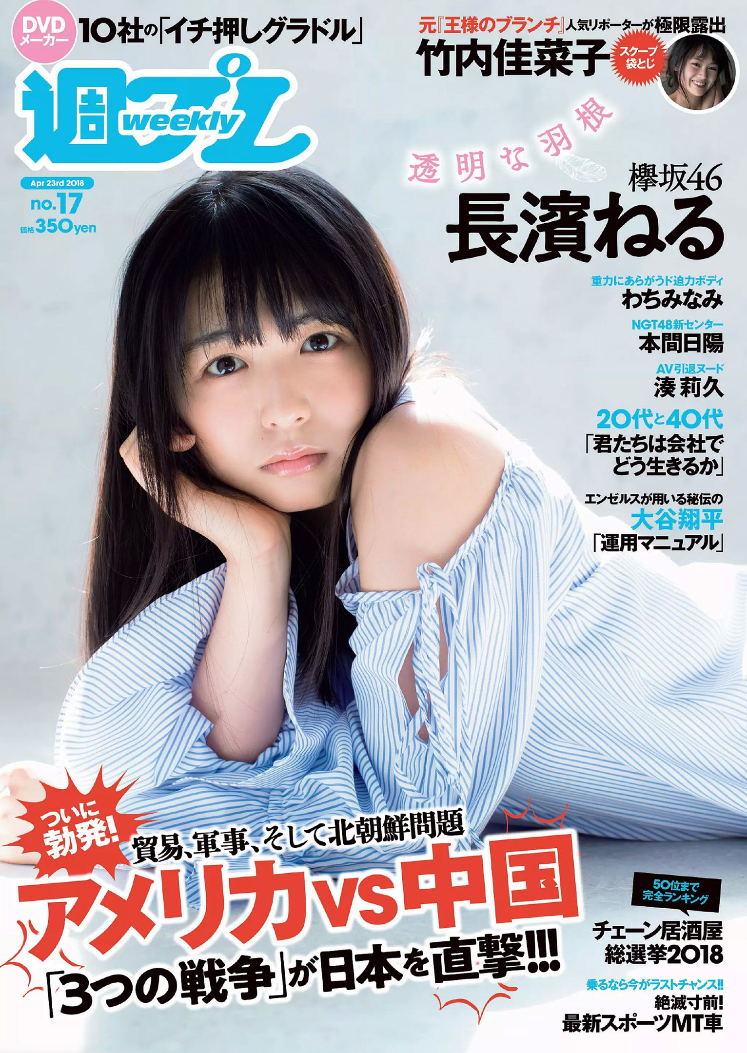 長濱ねる 沢すみれ 松田紗和 わちみなみ 本間日陽 齊藤英里 竹内佳菜子 [Weekly Playboy] 2018年No.17 写真杂志_第1张