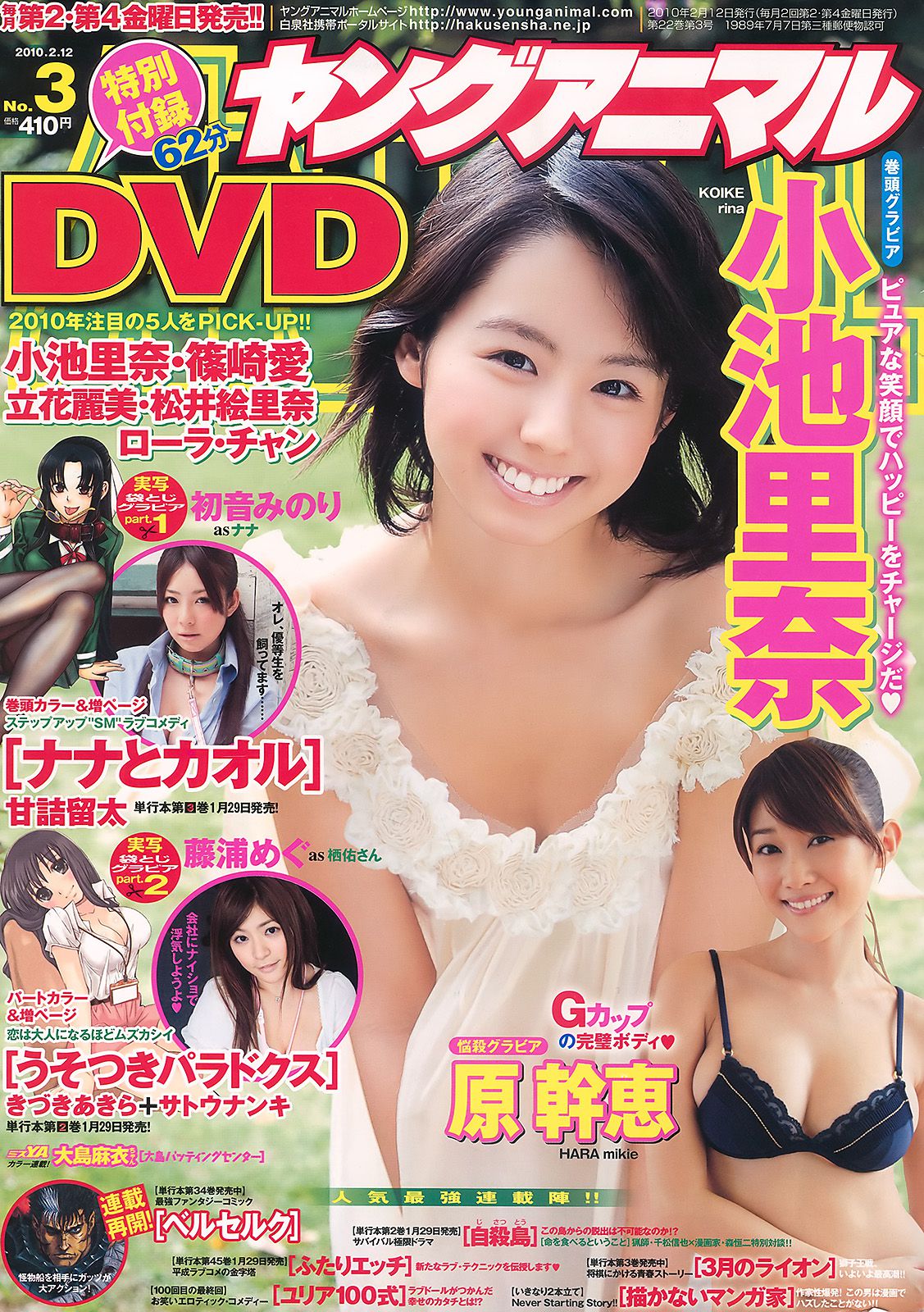 小池里奈 原幹恵 初音みのり 藤浦めぐ [Young Animal] 2010年No.03 写真杂志_第1张