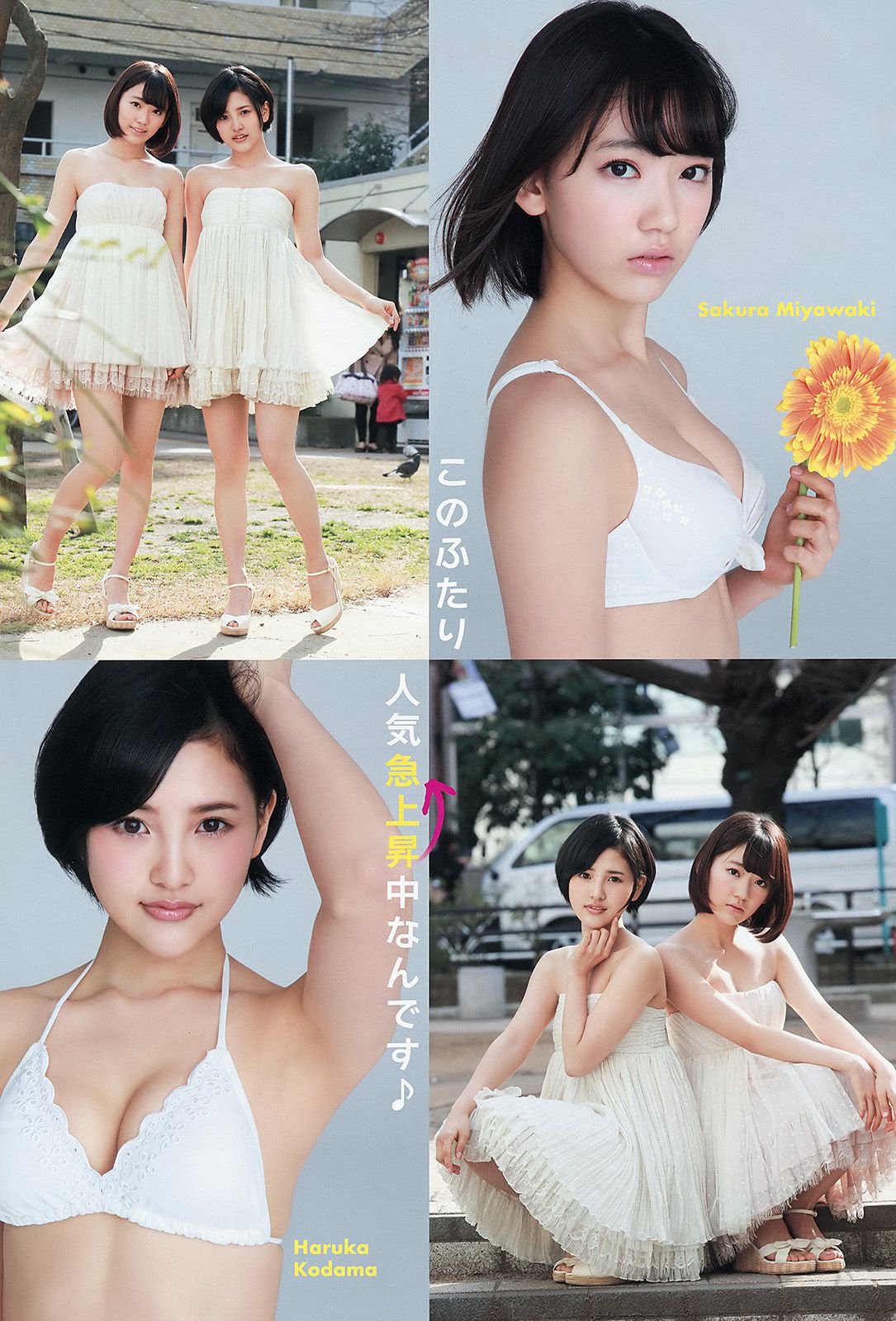 宮脇咲良 兒玉遥 朝長美桜 松岡菜摘 穴井千尋 [Young Animal] 2015年No.10 写真杂志_第3张