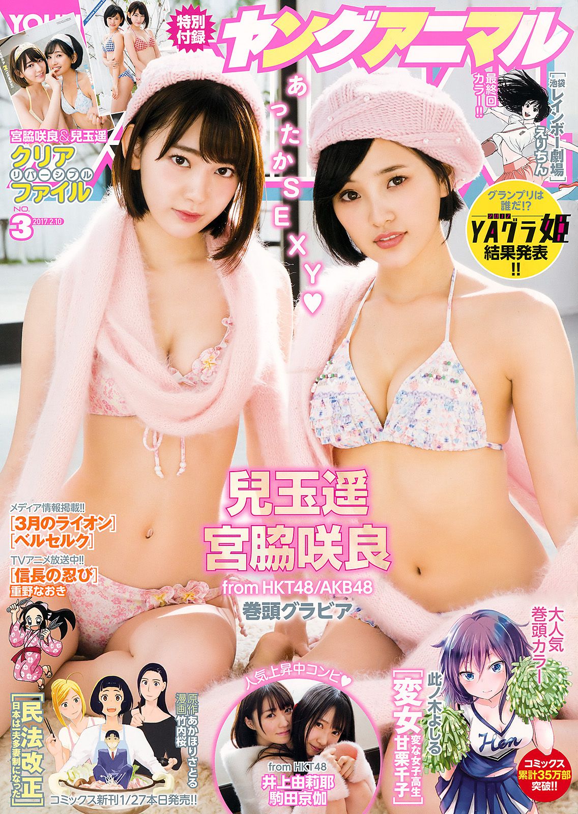 宮脇咲良 兒玉遥 井上由莉耶 駒田京伽 [Young Animal] 2017年No.03 写真杂志_第1张
