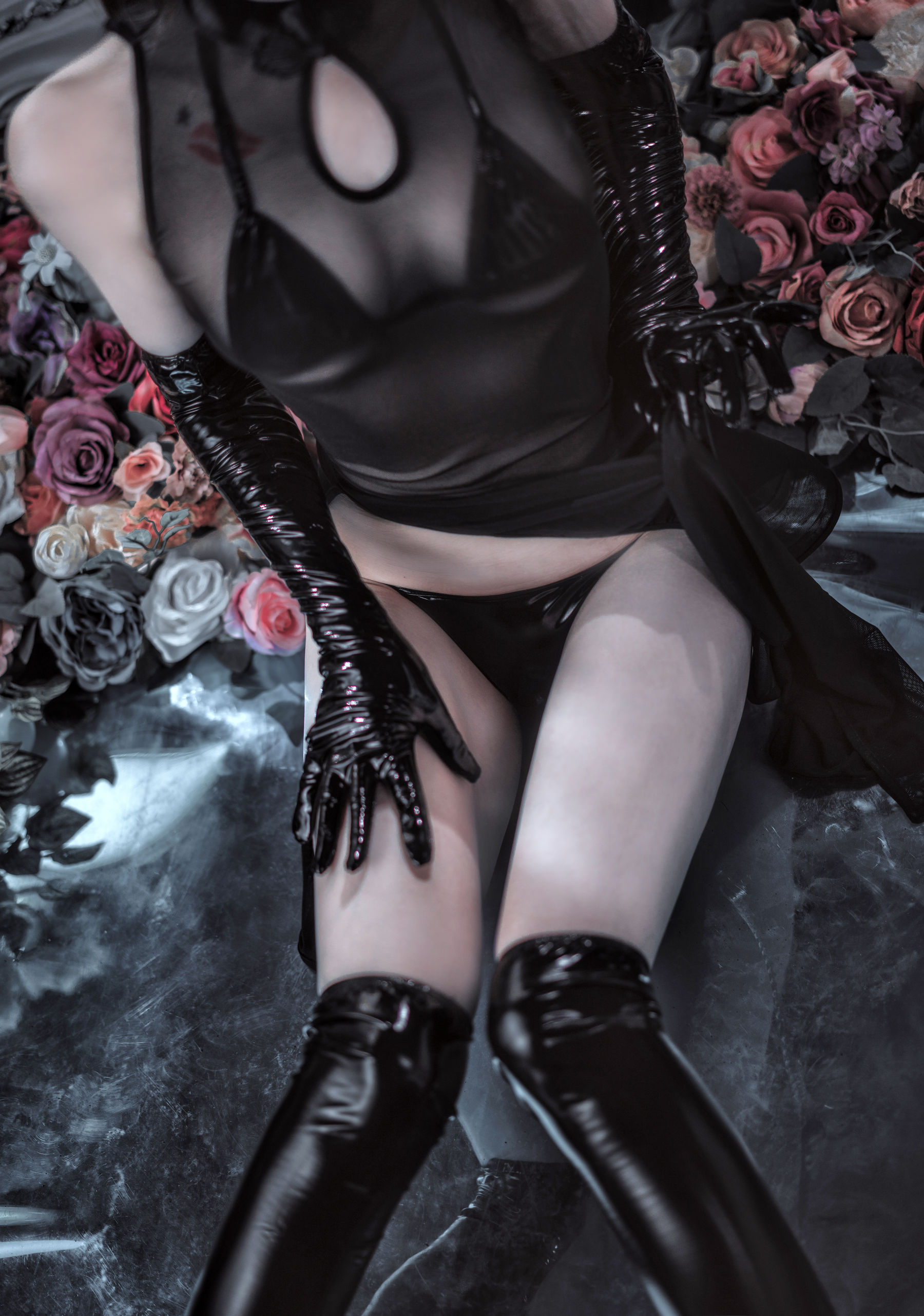 COS少女星野咪兔 – 透视网纱旗袍 [89P]