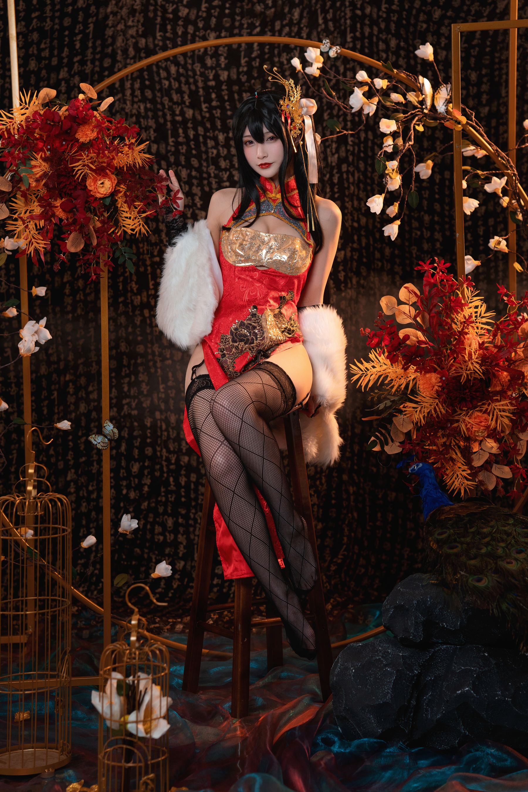 动漫博主铁板烧鬼舞w – 大凤旗袍 [30P]