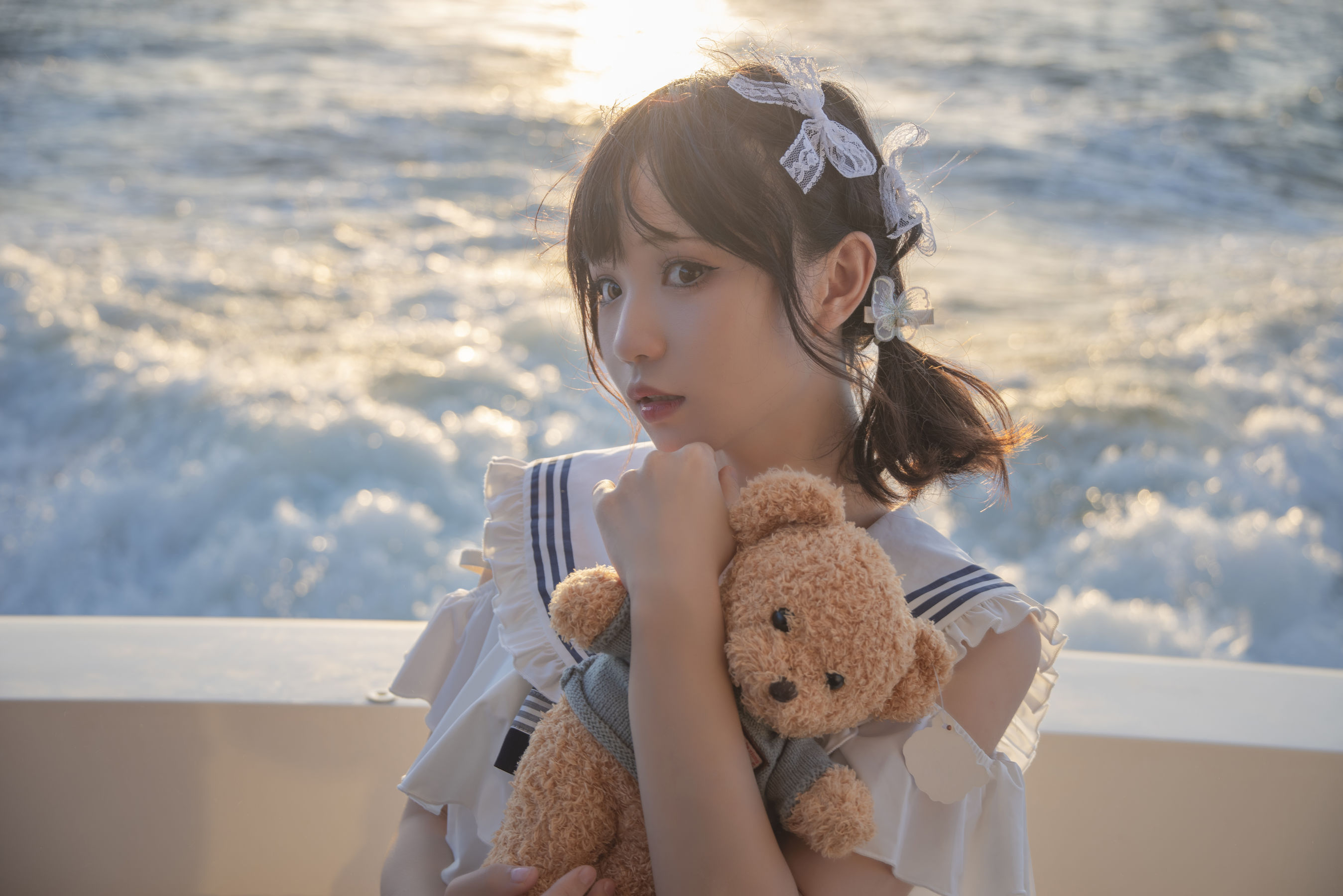 花柒Hana – 三亚熊之海军风泳装 [12P]