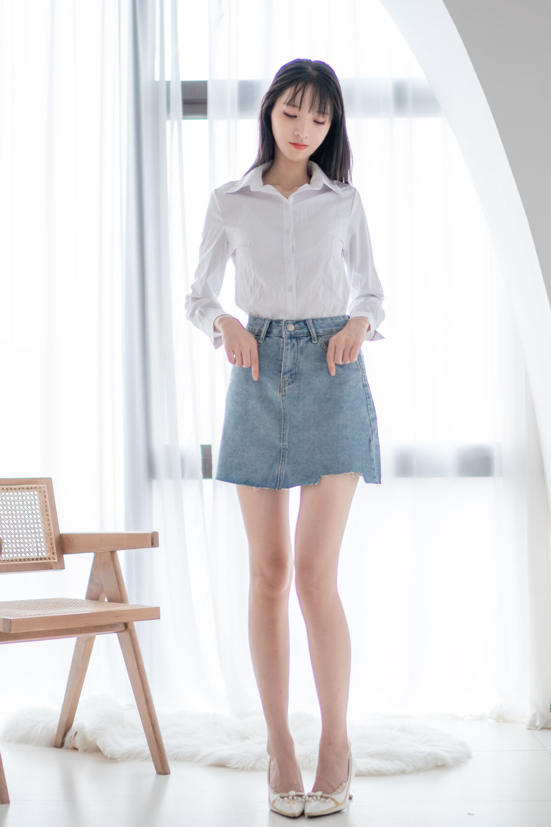 清纯妹子西瓜 – 衬衫牛仔裙 [61P]