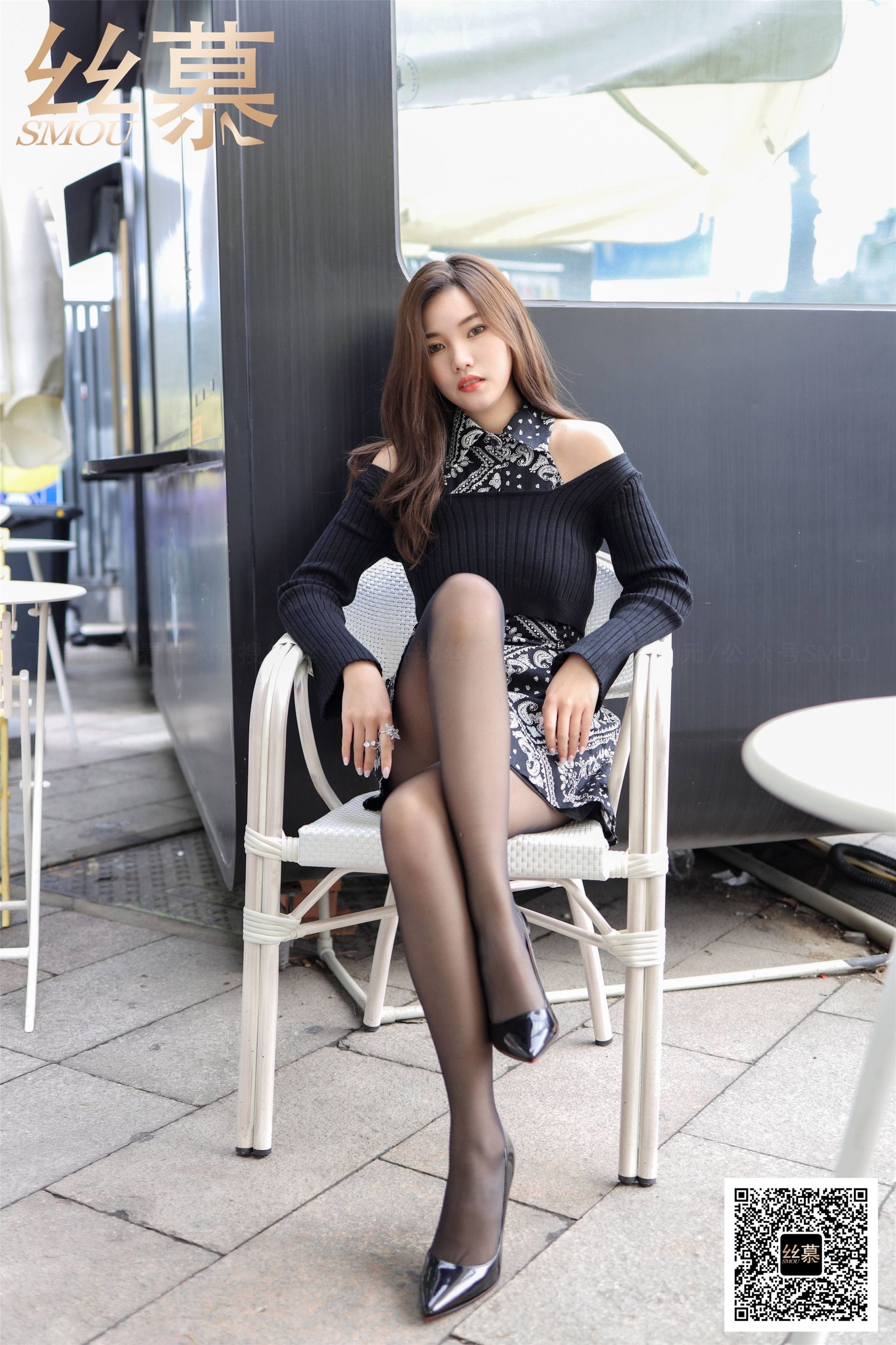 [丝慕] SM403 天天一元 文欣《街拍黑丝美人》_第4张