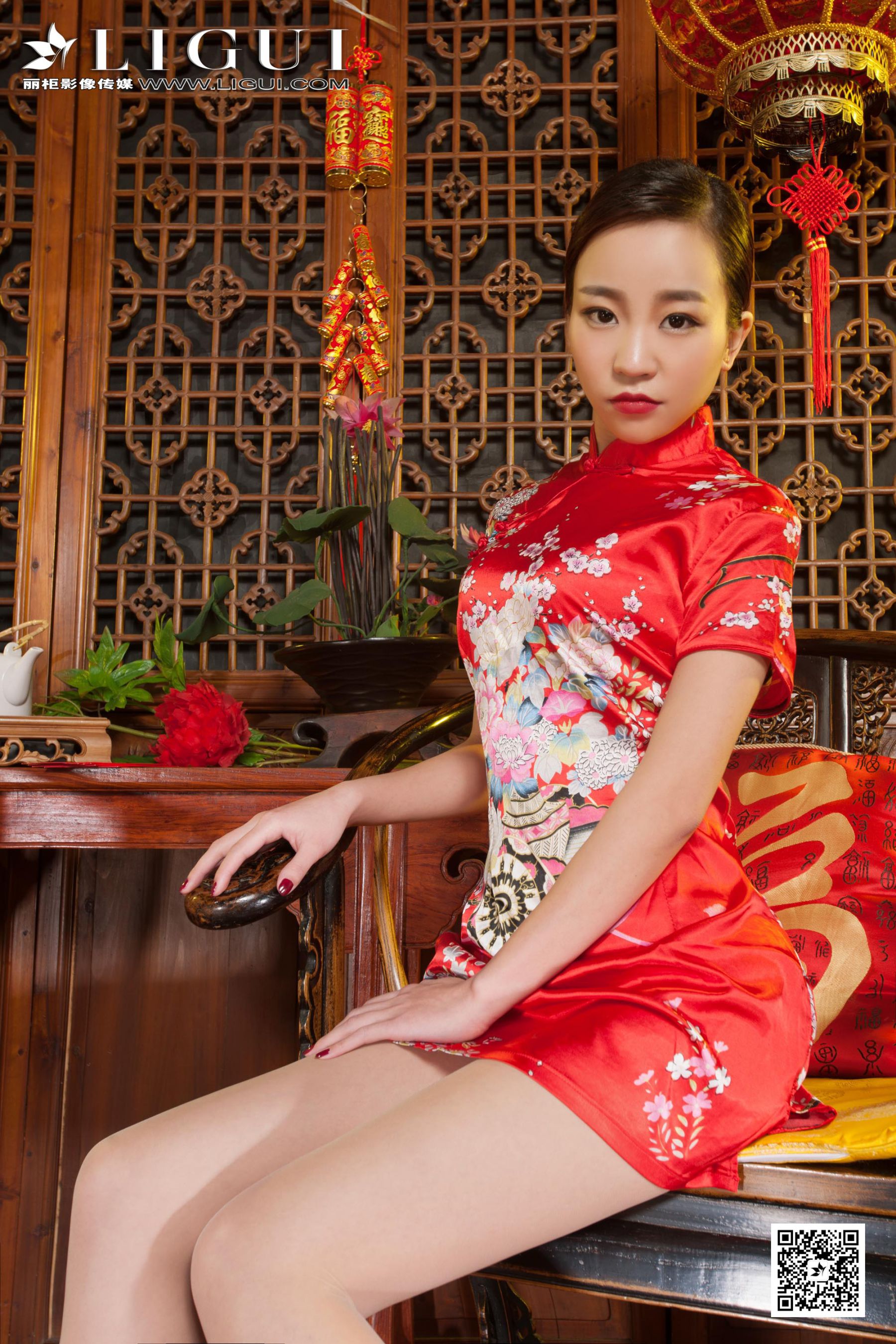 Model ALAN《红色旗袍古典美人》上下全集 [丽柜LiGui] 美腿玉足写真图片_第2张