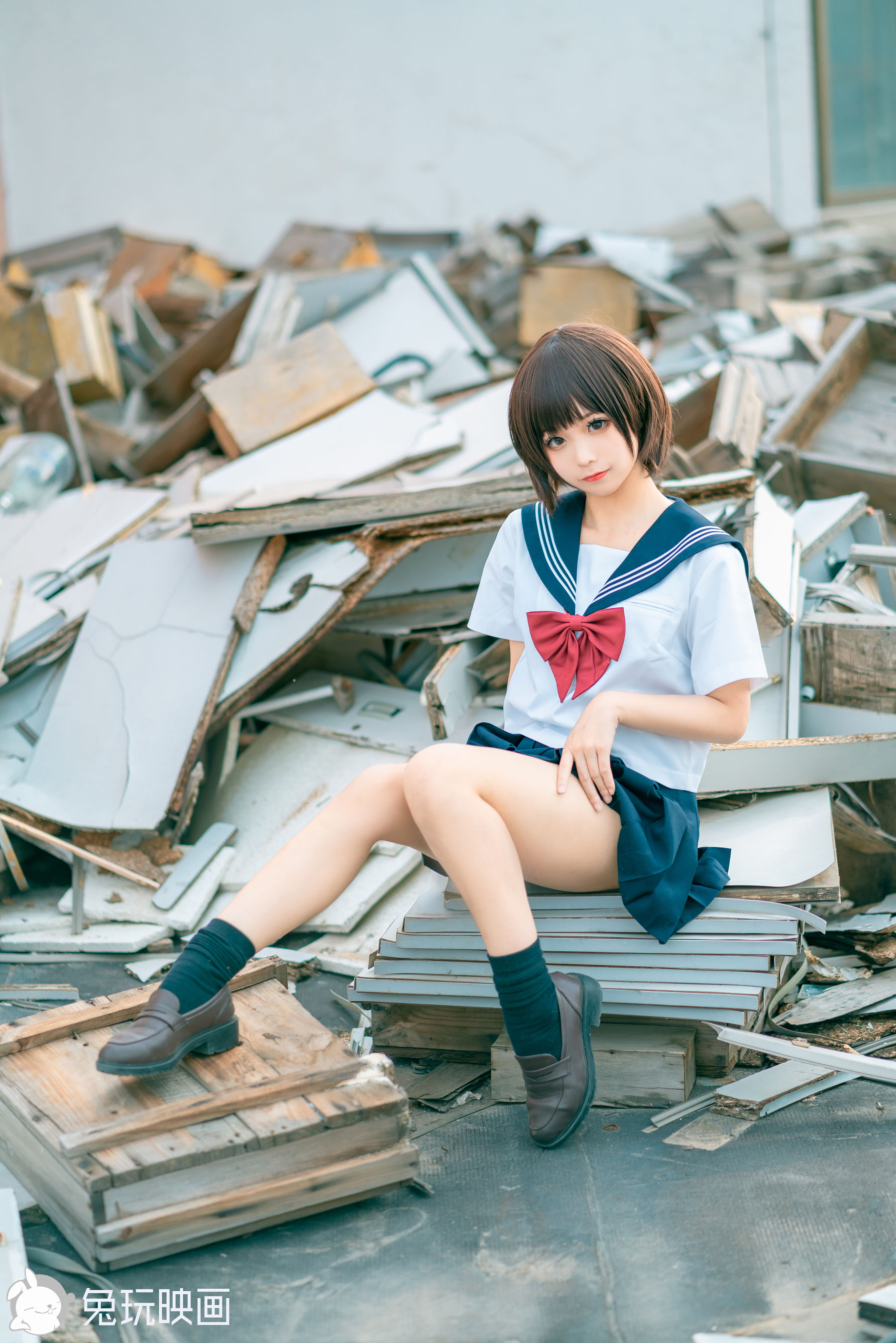 [兔玩映画] - JK制服 Vol.032 黄昏天台_第1张