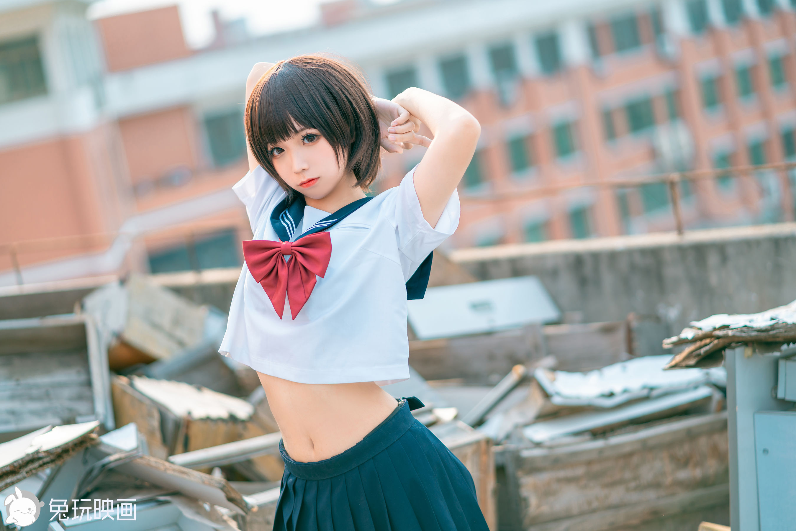 [兔玩映画] - JK制服 Vol.032 黄昏天台_第3张